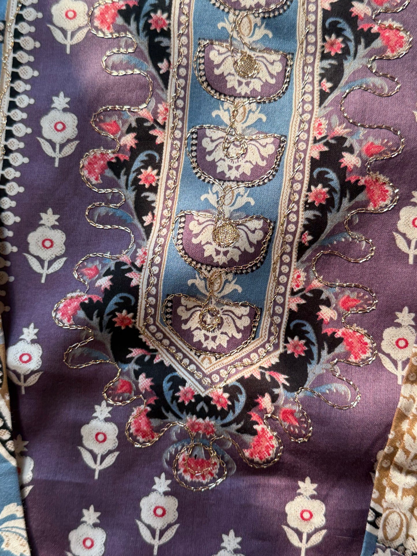 JHILMIL MUSLIN READYMADE PURPLE SUIT 9 Q