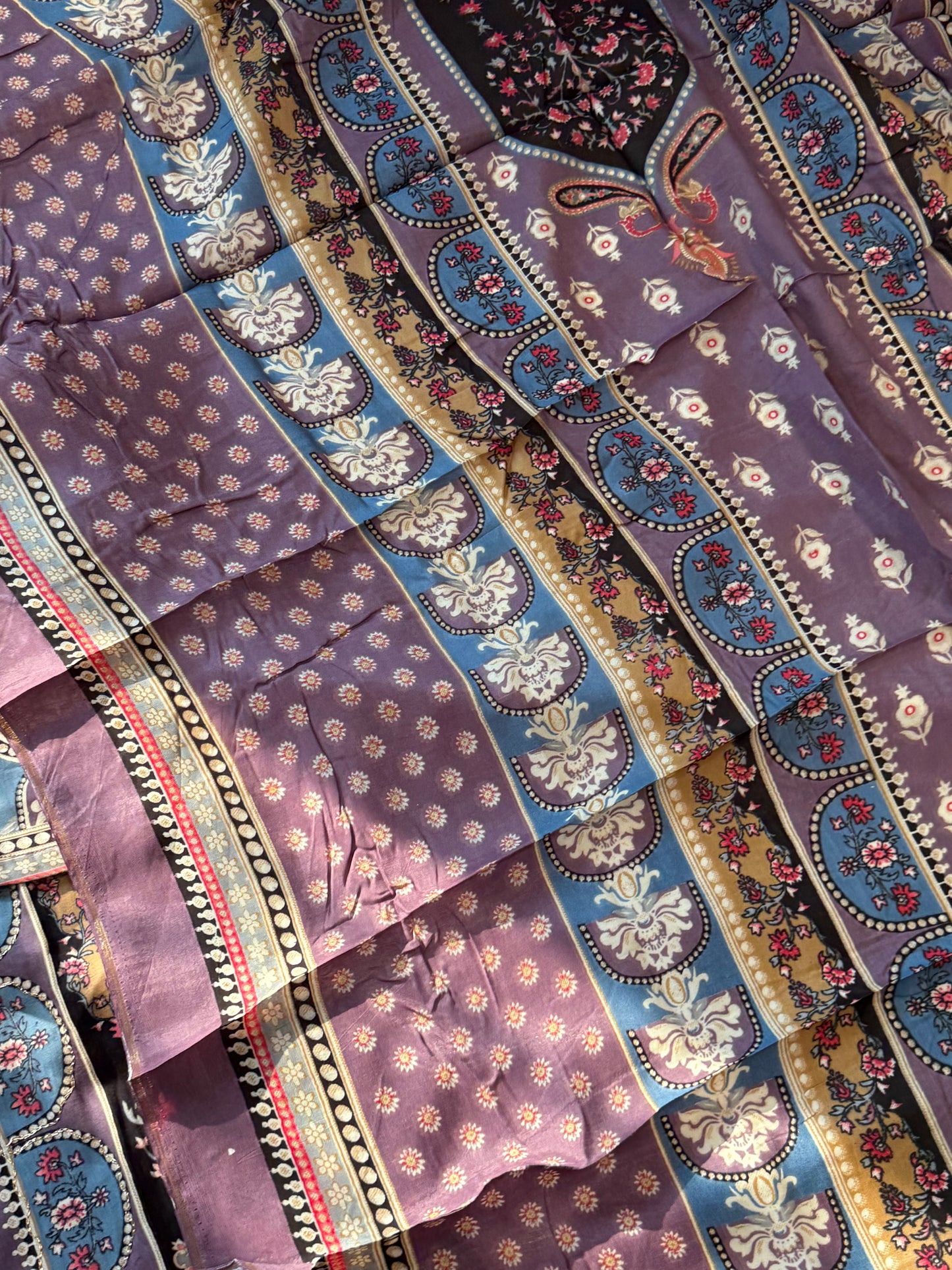 JHILMIL MUSLIN READYMADE PURPLE SUIT 9 Q