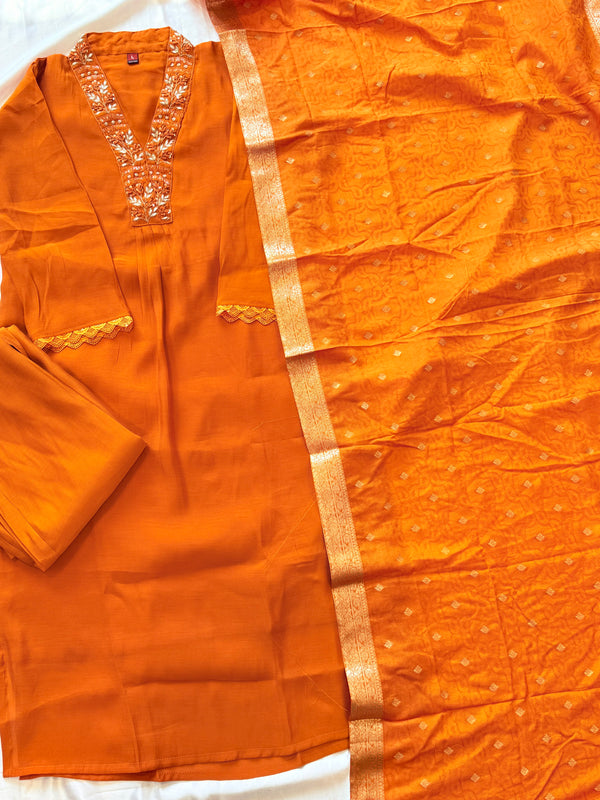 SABA MUL CHANDERI HANDWORK SUIT 5 R