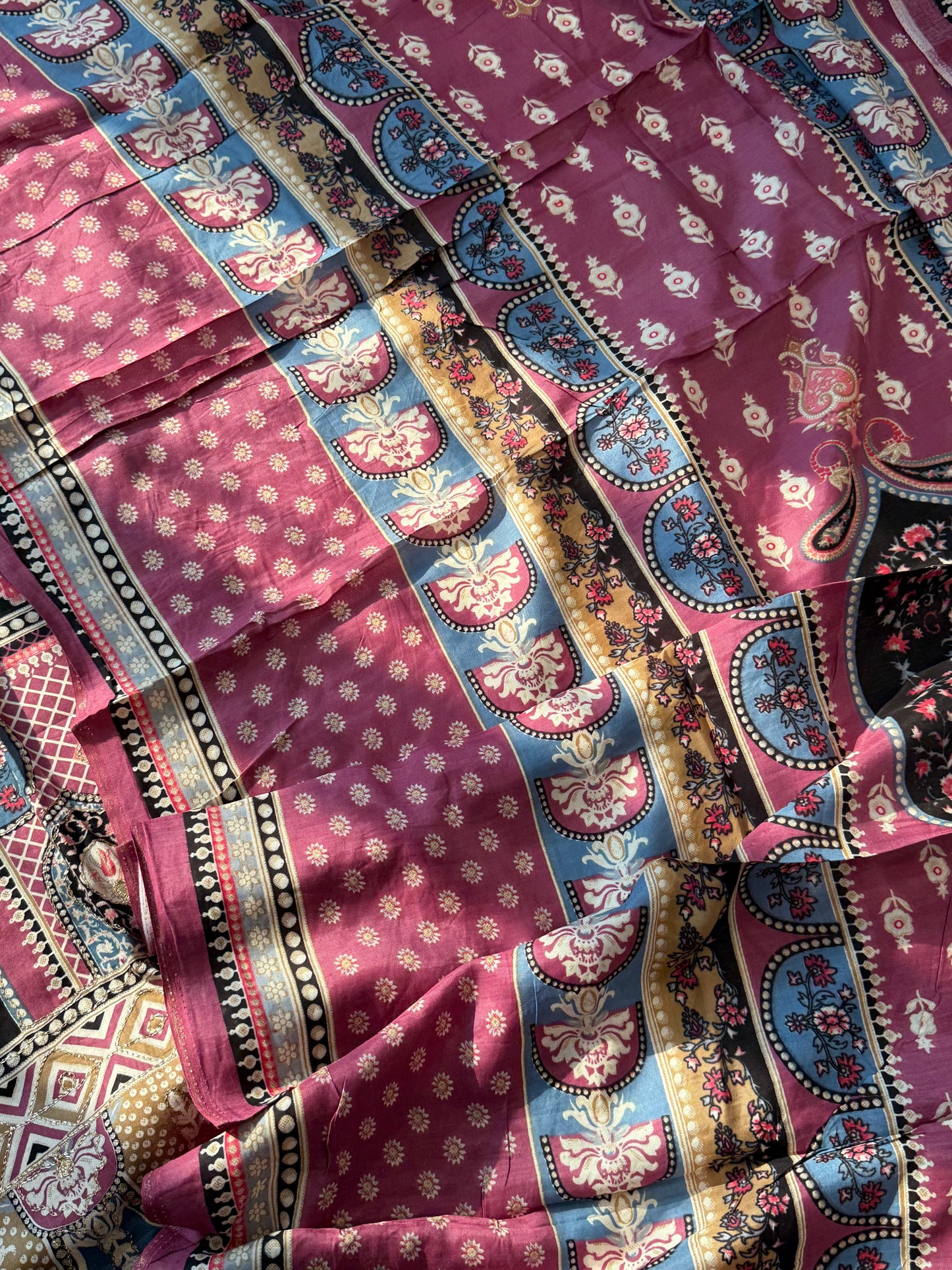 JHILMIL MUSLIN READYMADE PINK SUIT 7 Q