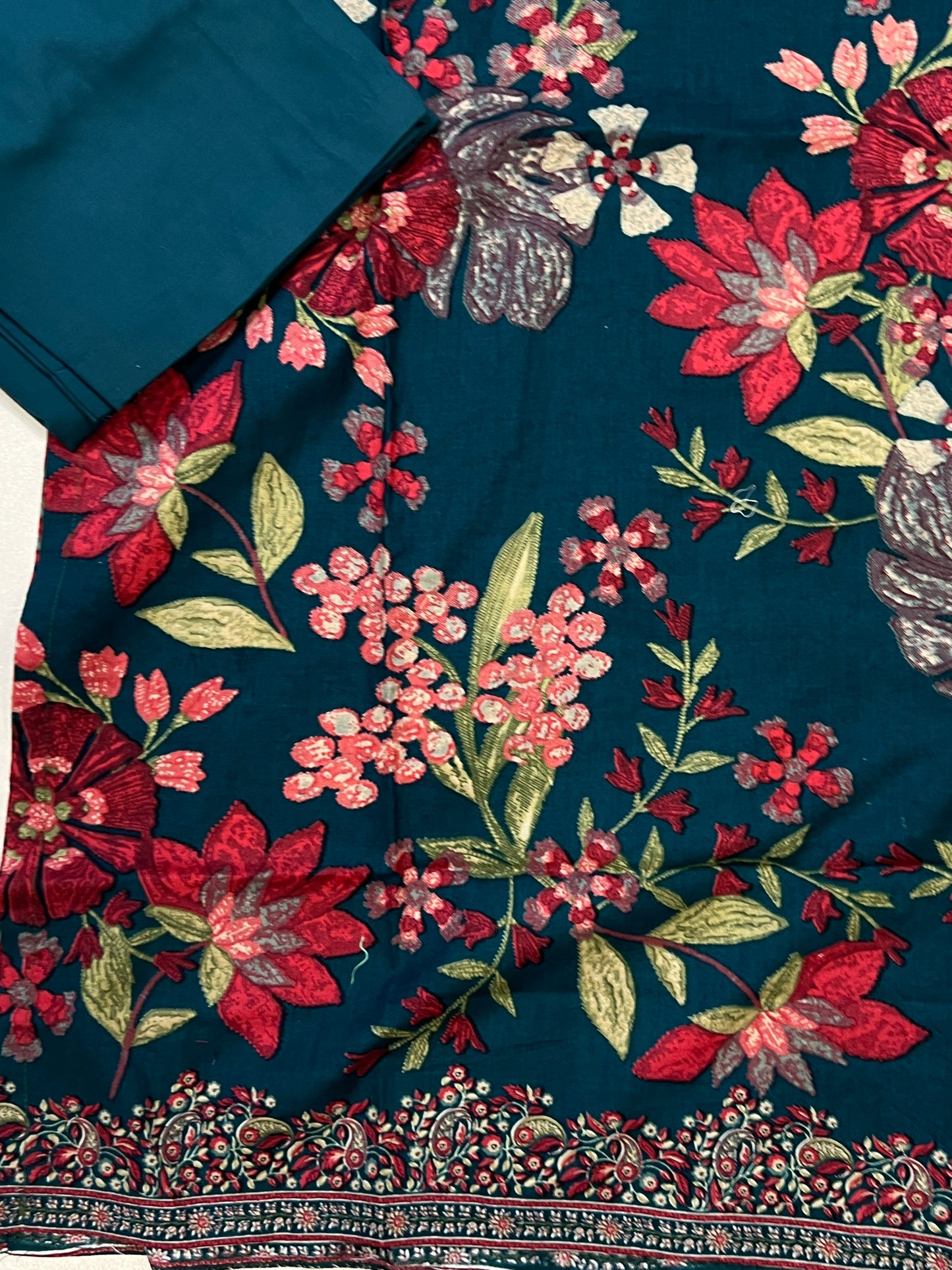 CASMERE COTTON EMBROIDERY READYMADE SUIT 4 Q