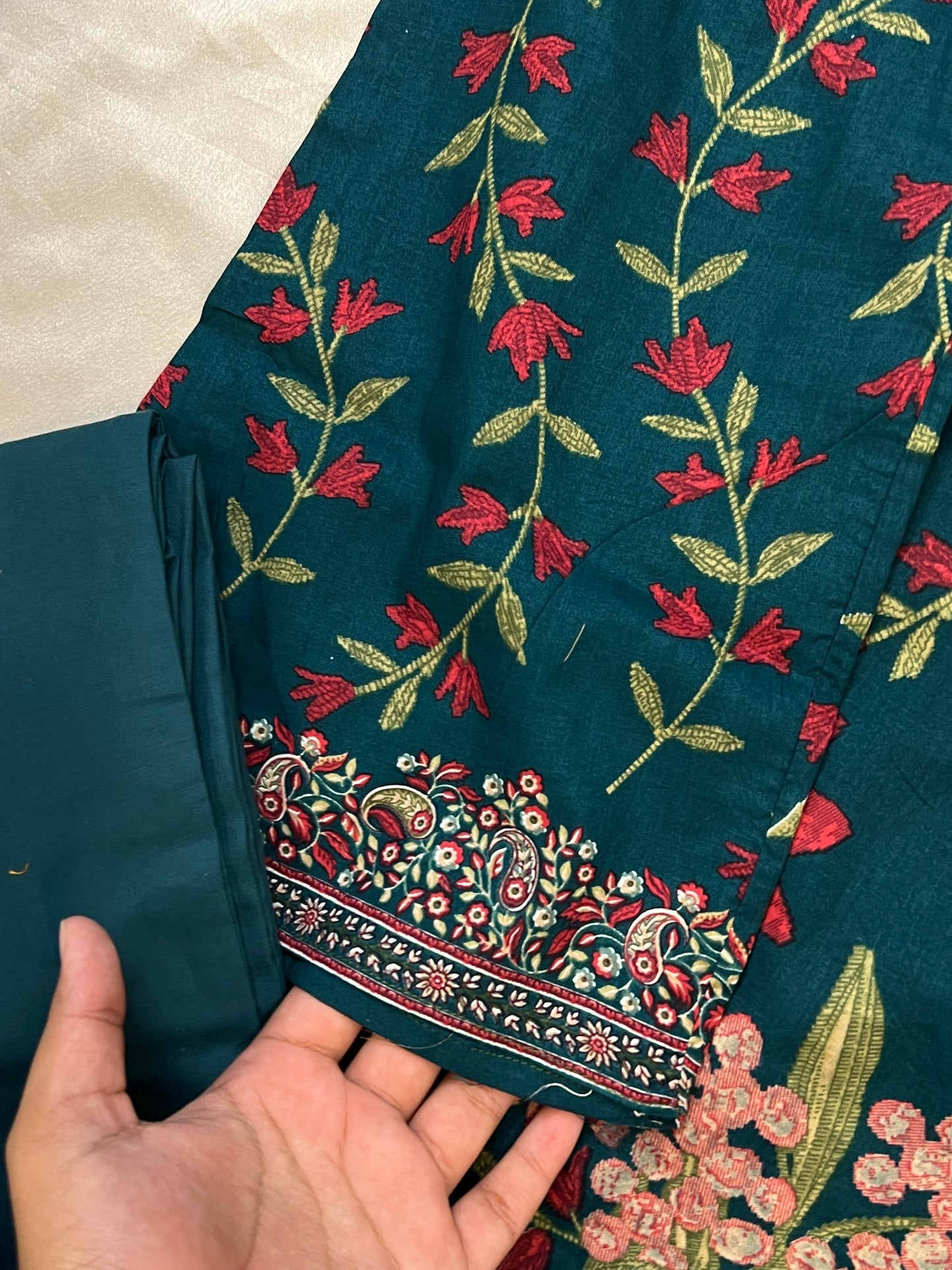 CASMERE COTTON EMBROIDERY READYMADE SUIT 4 Q