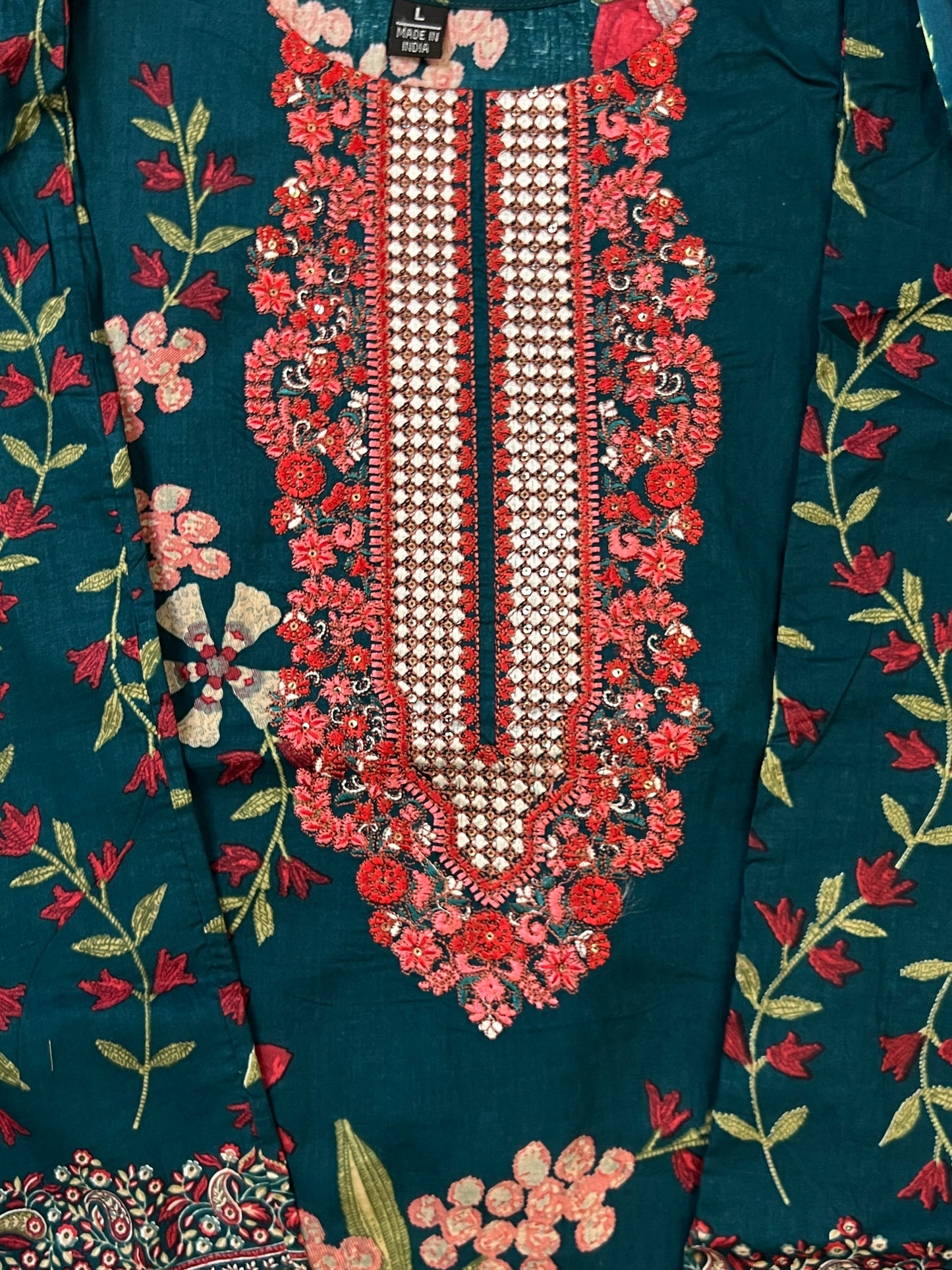 CASMERE COTTON EMBROIDERY READYMADE SUIT 4 Q