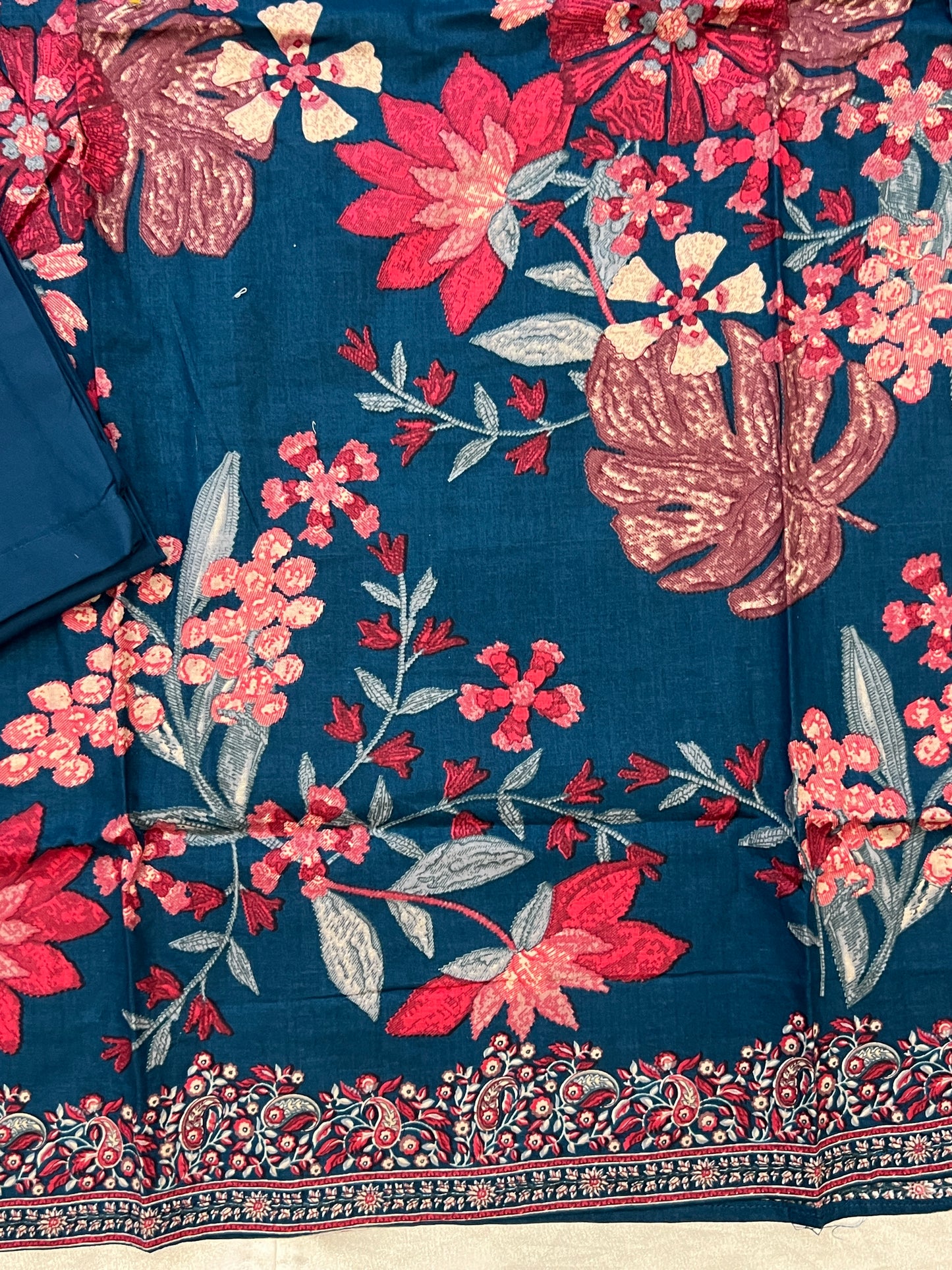 CASMERE BLUE COTTON EMBROIDERY READYMADE QDE SUIT 5 Q