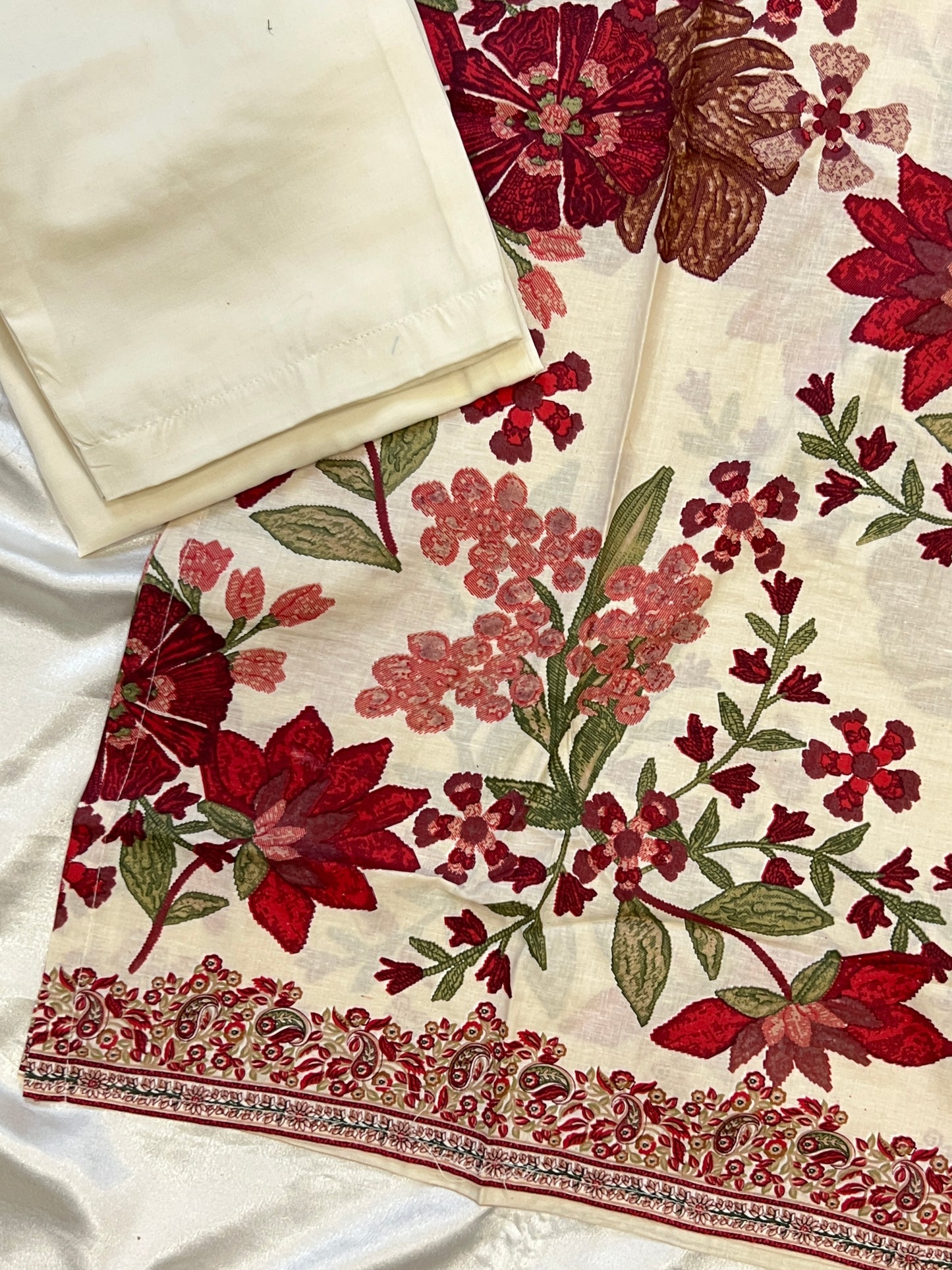 CASMERE COTTON EMBROIDERY READYMADE SUIT 2 Q