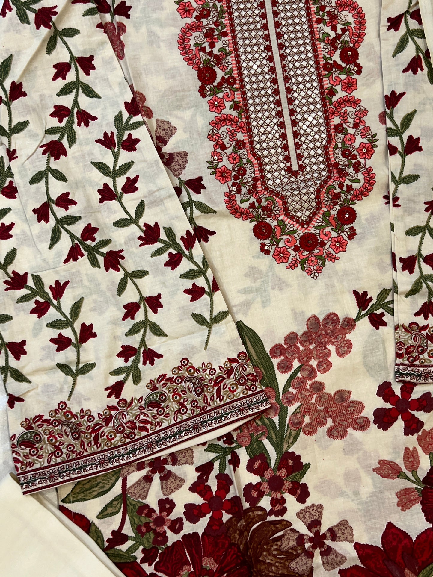 CASMERE COTTON EMBROIDERY READYMADE SUIT 2 Q