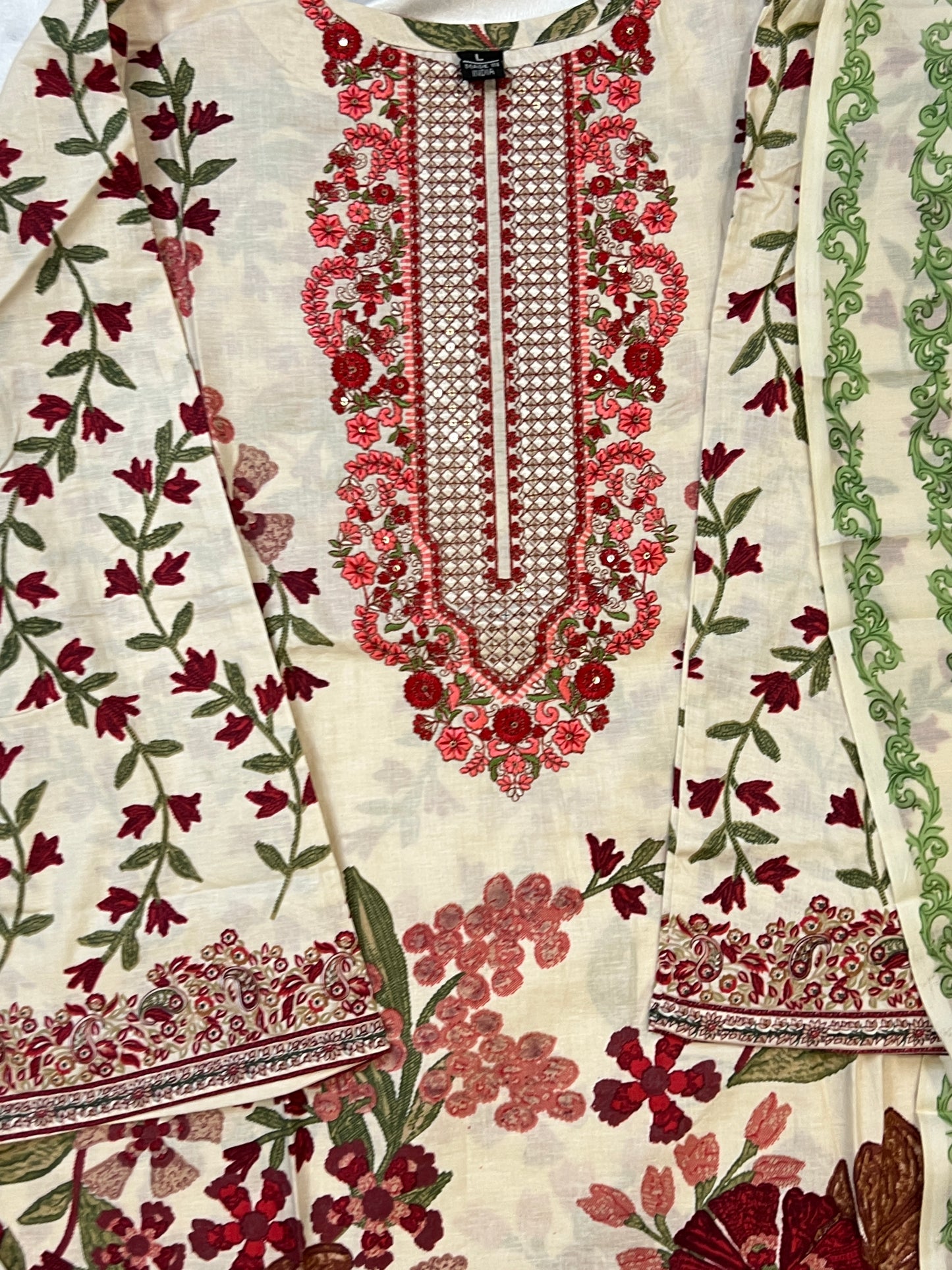 CASMERE COTTON EMBROIDERY READYMADE SUIT 2 Q