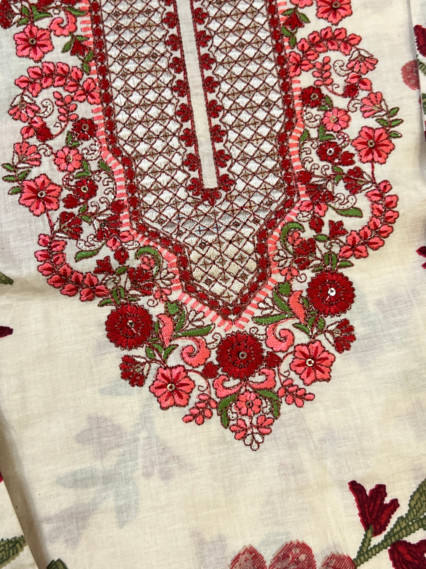 CASMERE COTTON EMBROIDERY READYMADE SUIT 2 Q