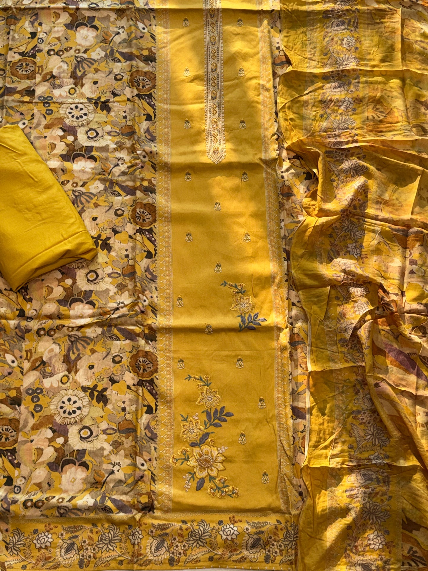 AARANYA MUSTARD LAWN EMBROIDERY SUIT 4 Q