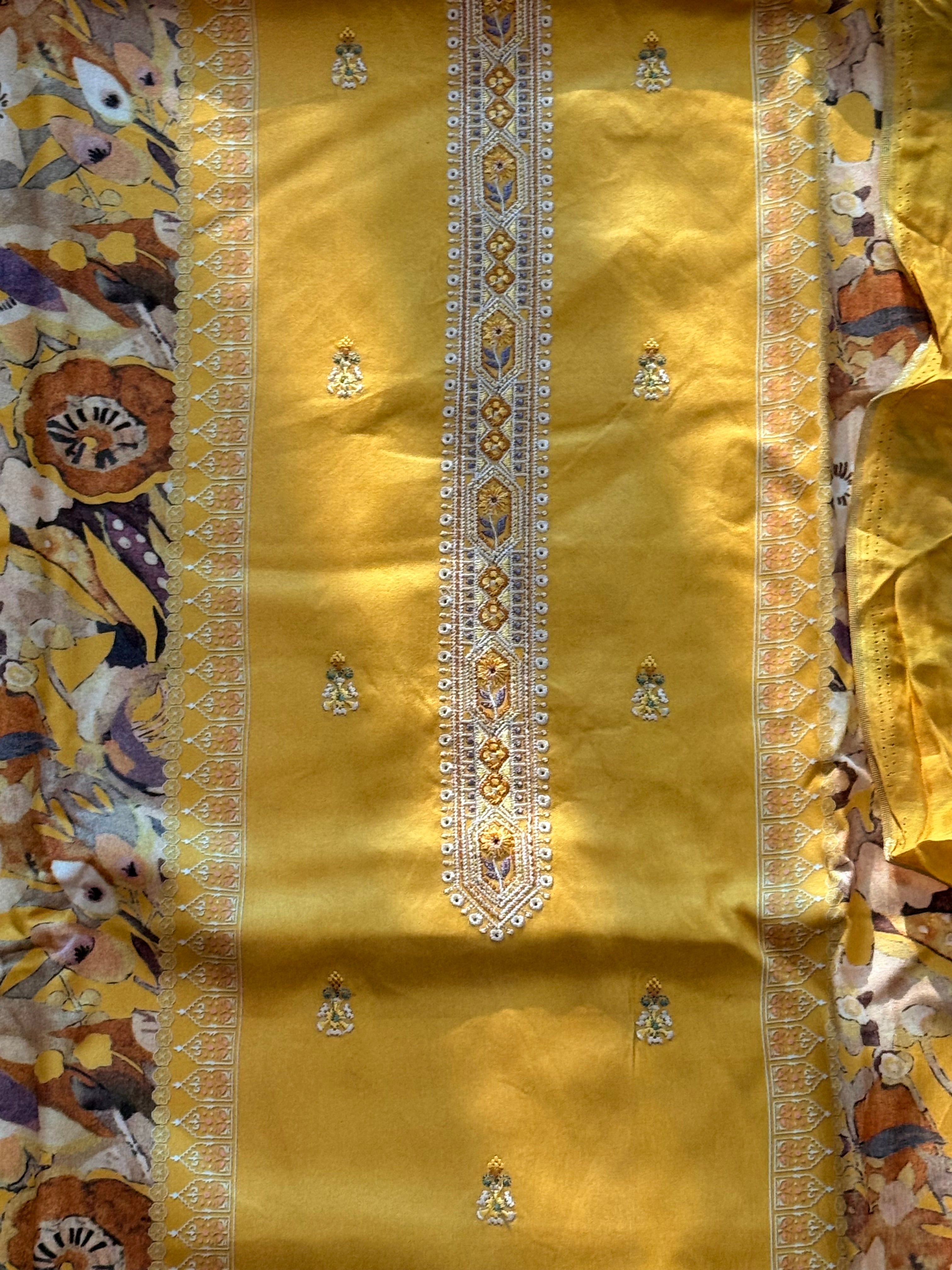 AARANYA MUSTARD LAWN EMBROIDERY SUIT 4 Q