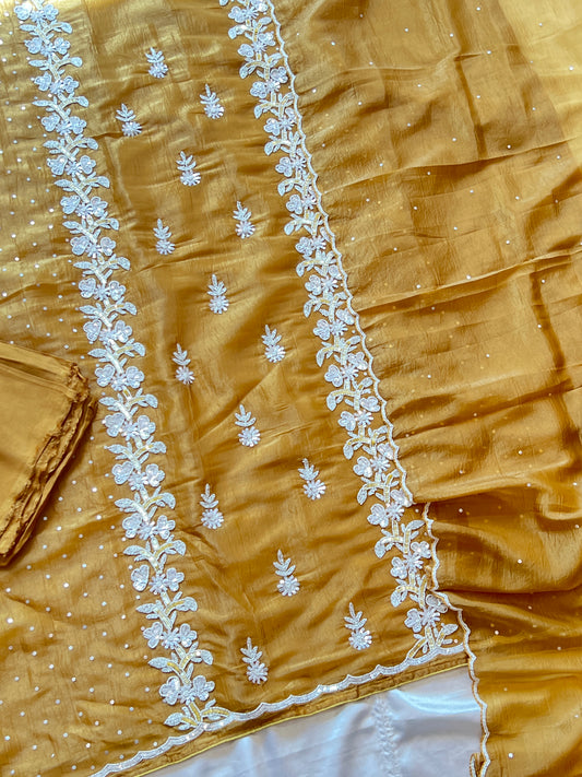 GOLD ZARQASH HAND EMBROIDERY SUIT 6