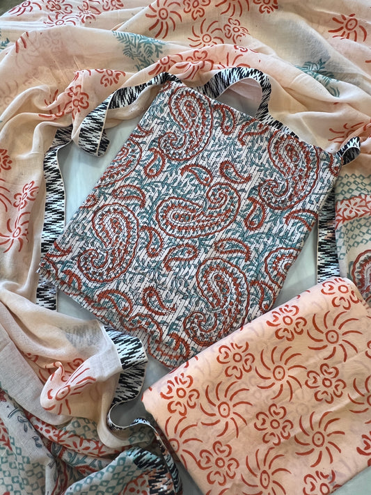 FLORAL PURE COTTON BATIK SUIT 15