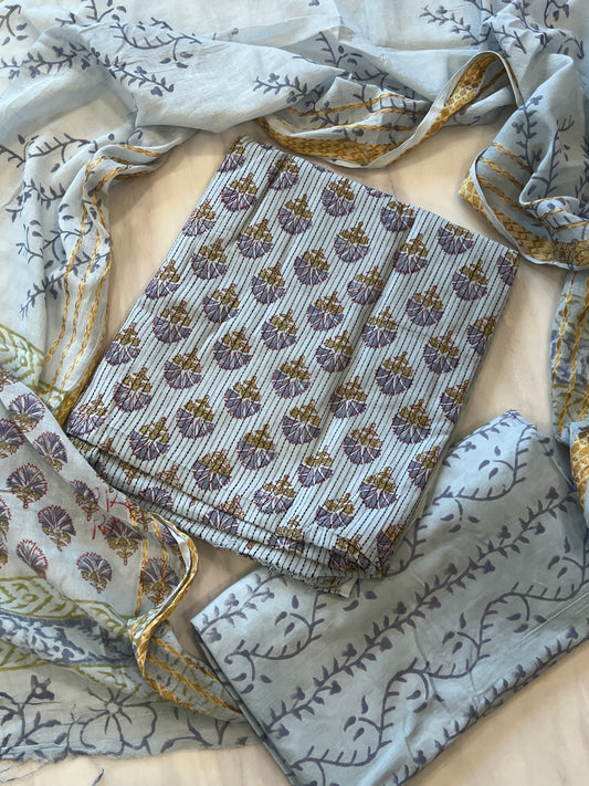 FLORAL PURE COTTON BATIK SUIT 14