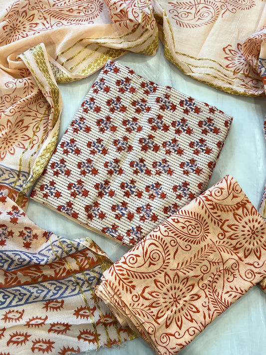 FLORAL PURE COTTON BATIK SUIT 16
