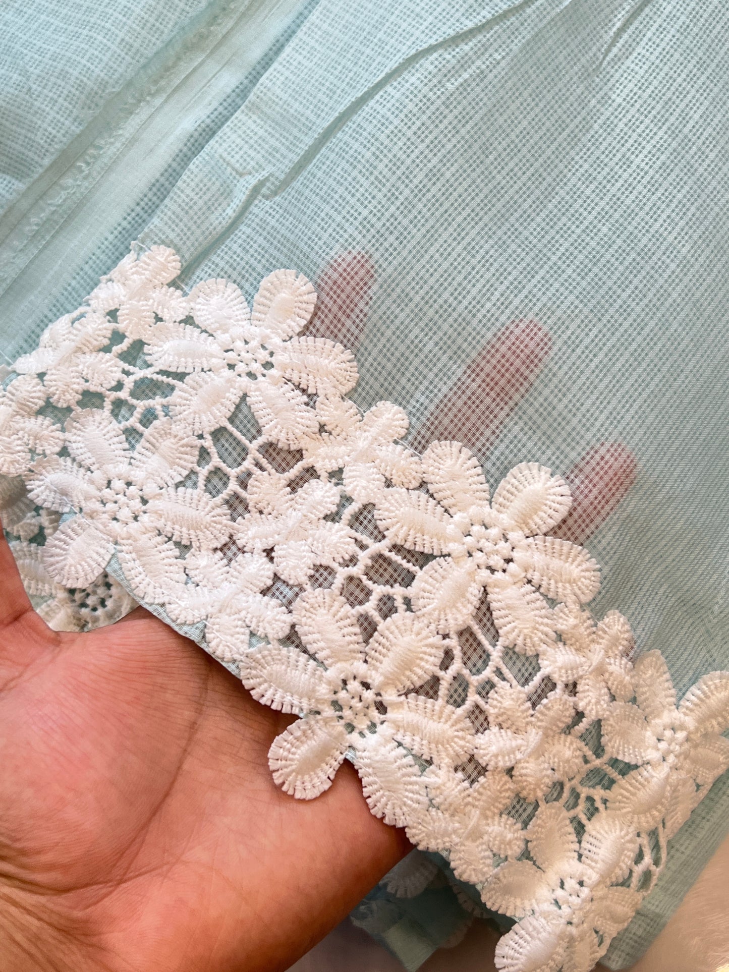 SKY BLUE KOTA CHECKS EMBROIDERY SUIT