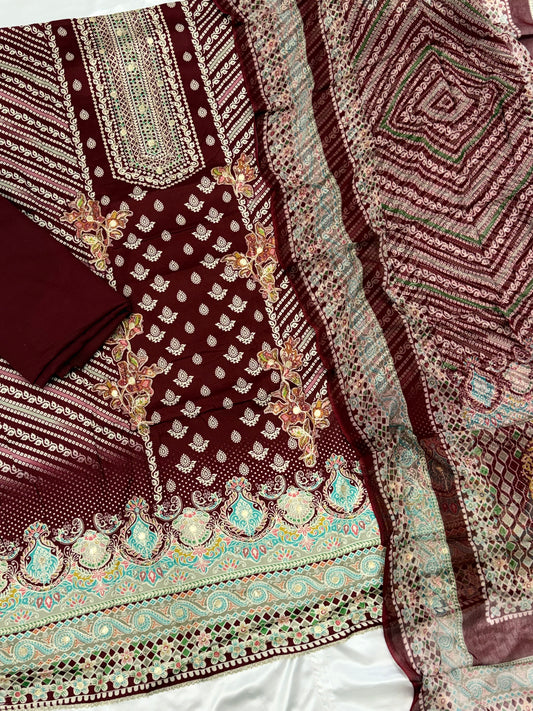 ZEENAT COTTON EMBROIDERY SUIT 2 Q