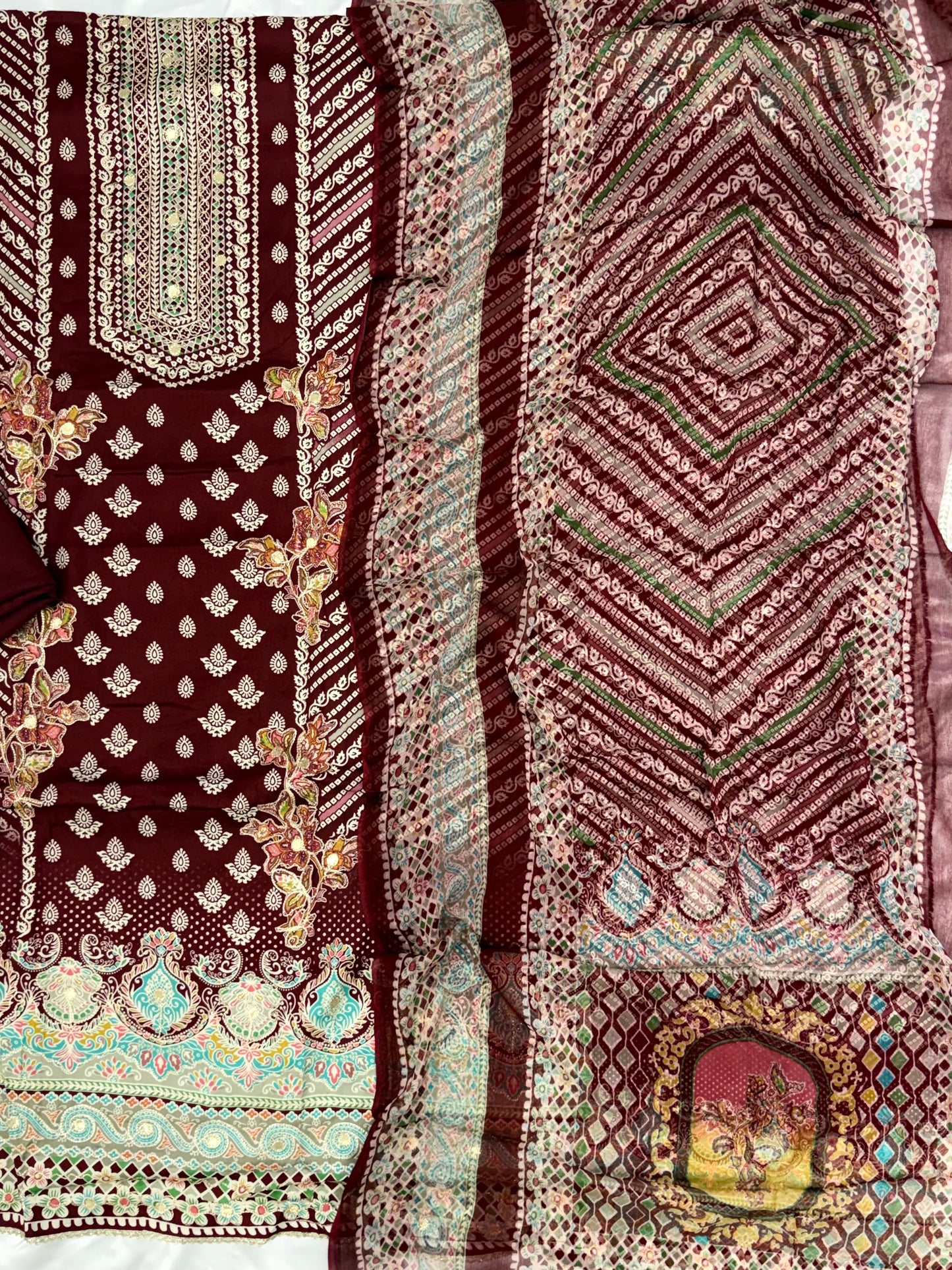 ZEENAT COTTON EMBROIDERY SUIT 2 Q