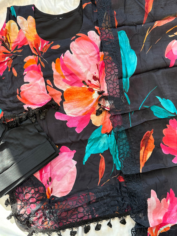 RAHI MUSLIN FARSHI SHALWAR SUIT Q