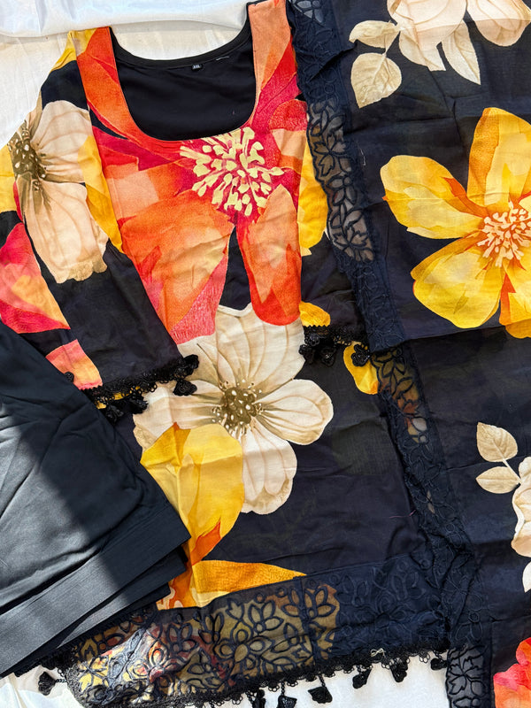 RAHI MUSLIN FARSHI SHALWAR SUIT