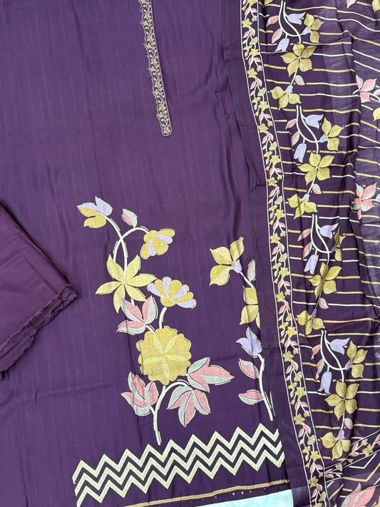 MUMTAZ MUSLIN EMBROIDERY SUIT Q