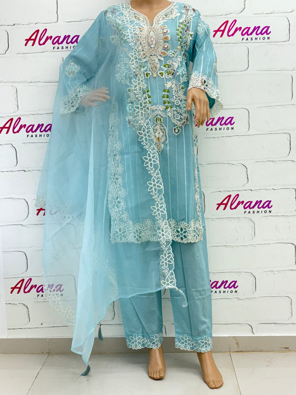 RUHI ORGANZA READYMADE SUIT