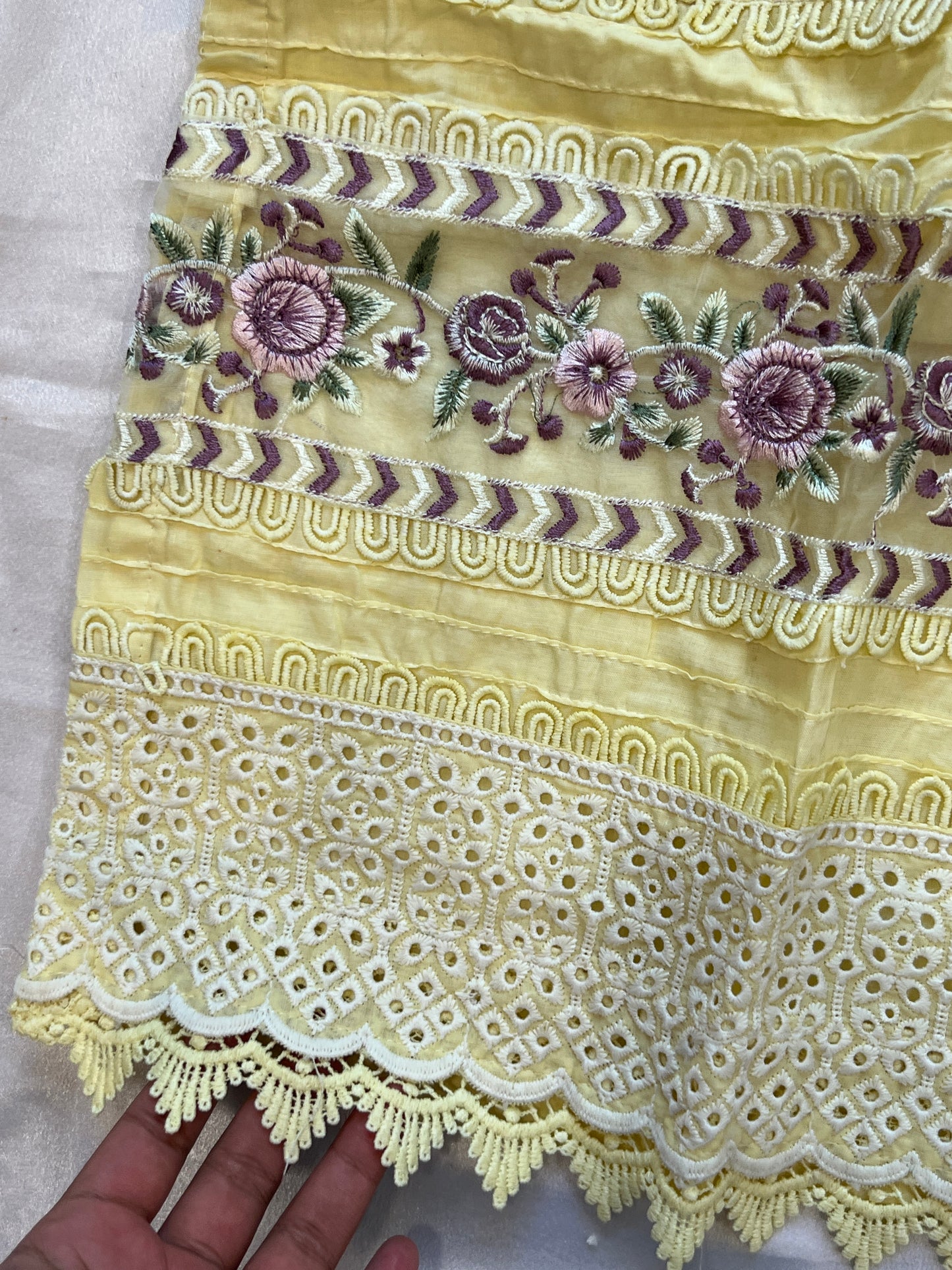 RAHI YELLOW PURE COTTON EMBROIDERY SUIT 13