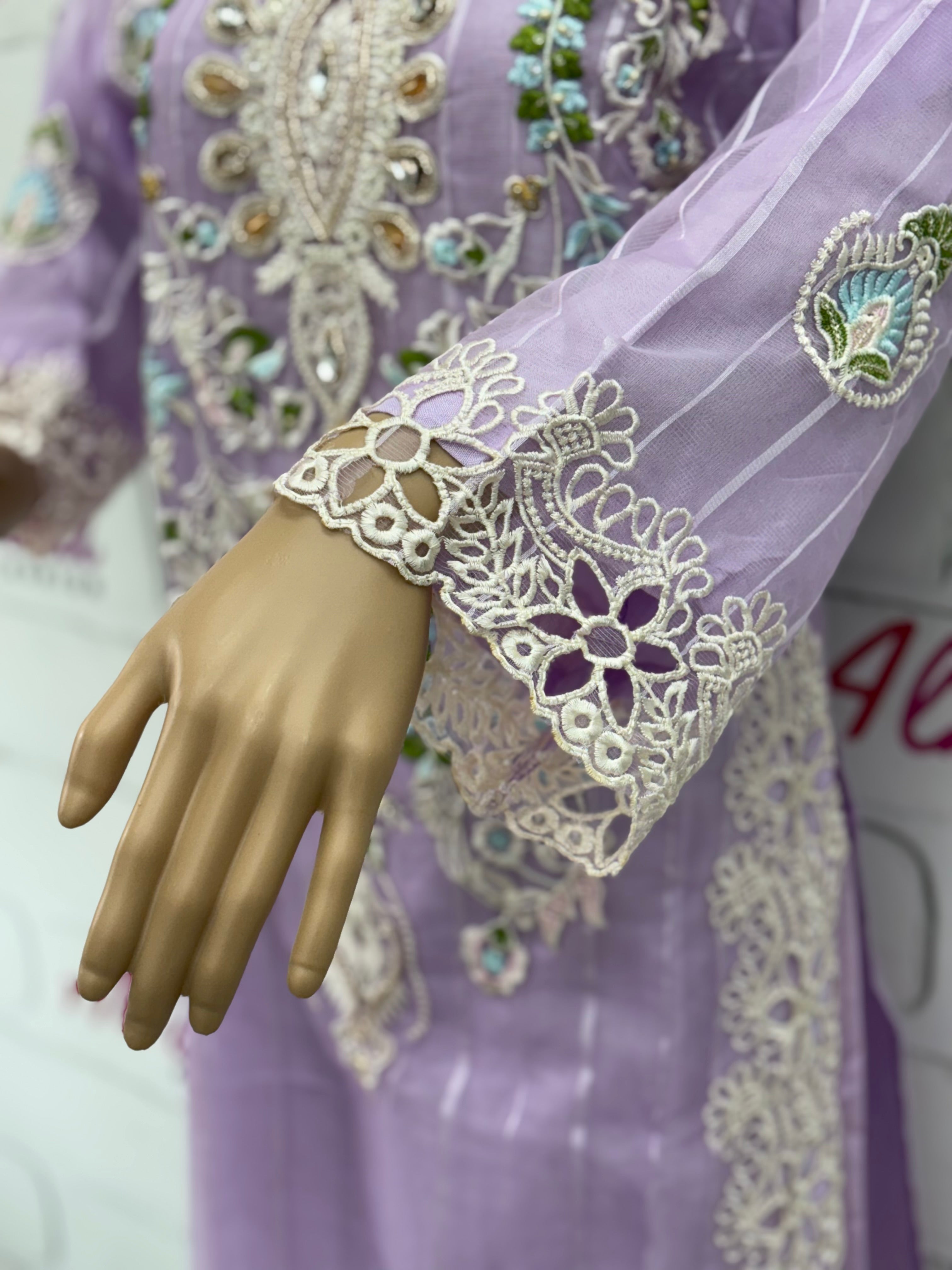 RUHI ORGANZA READYMADE SUIT Q