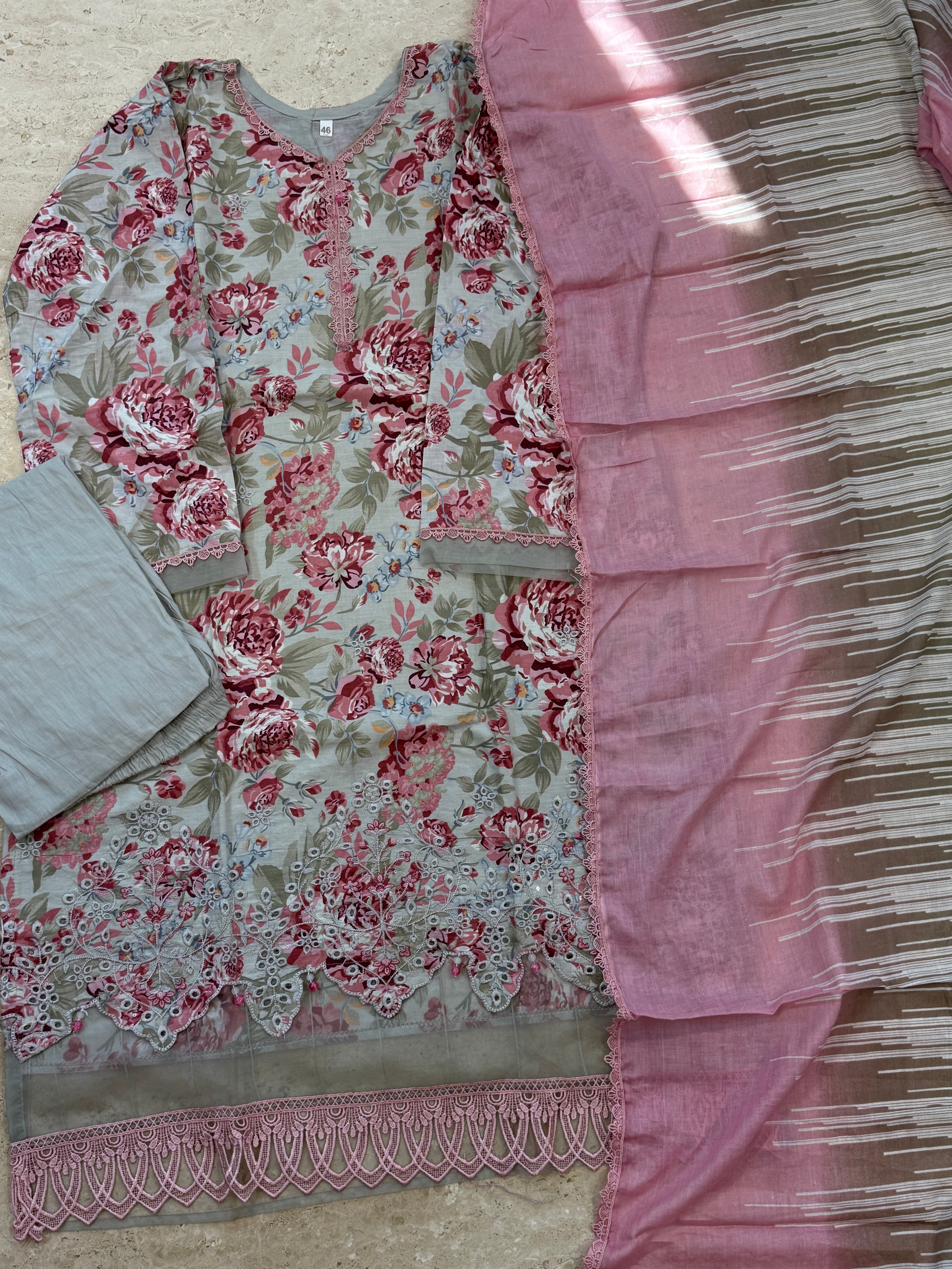 AQEEQ LAWN READYMADE SUIT 3Q