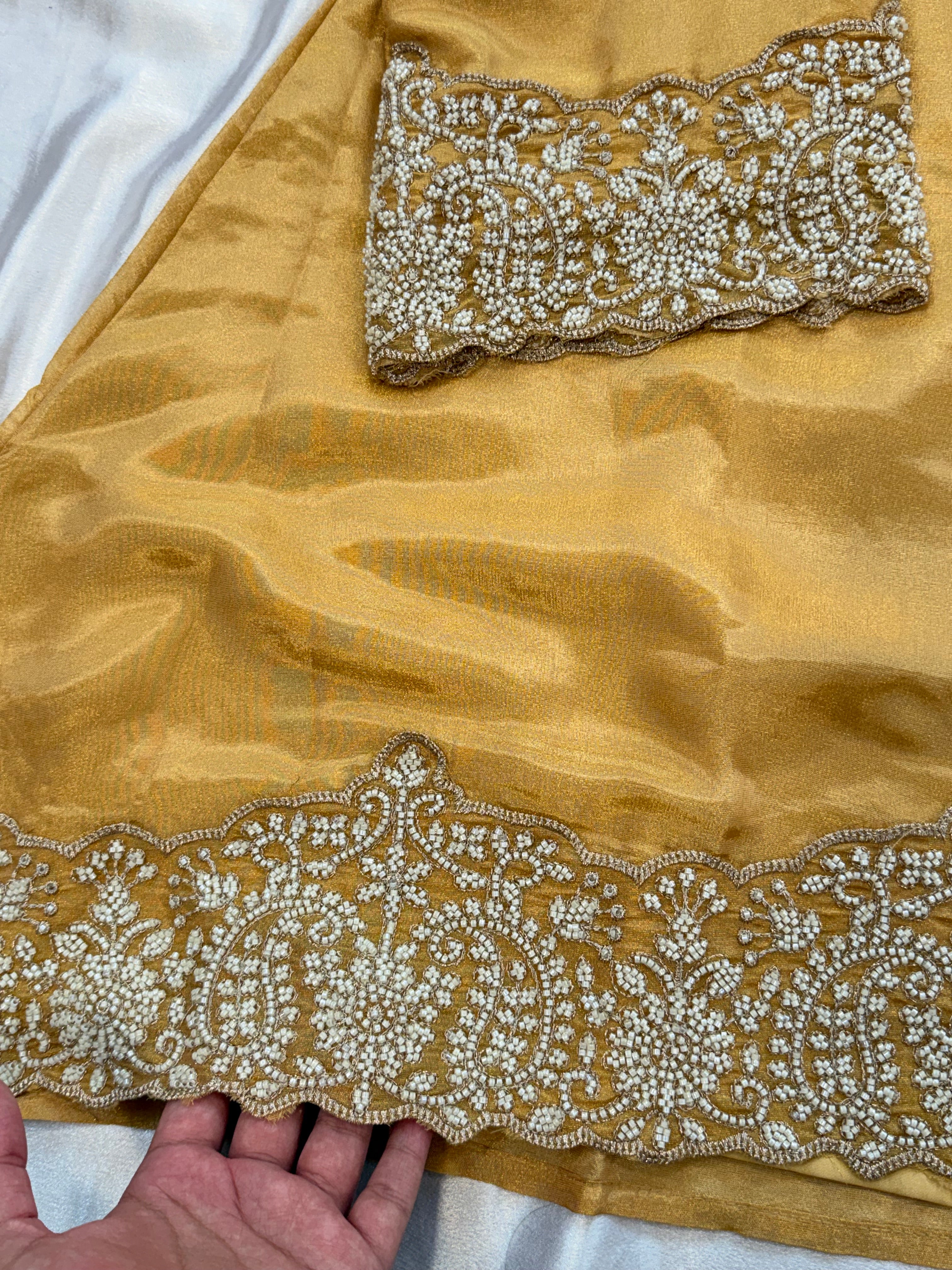 AFRIN GOLD FARSHI HANDWORK SUIT