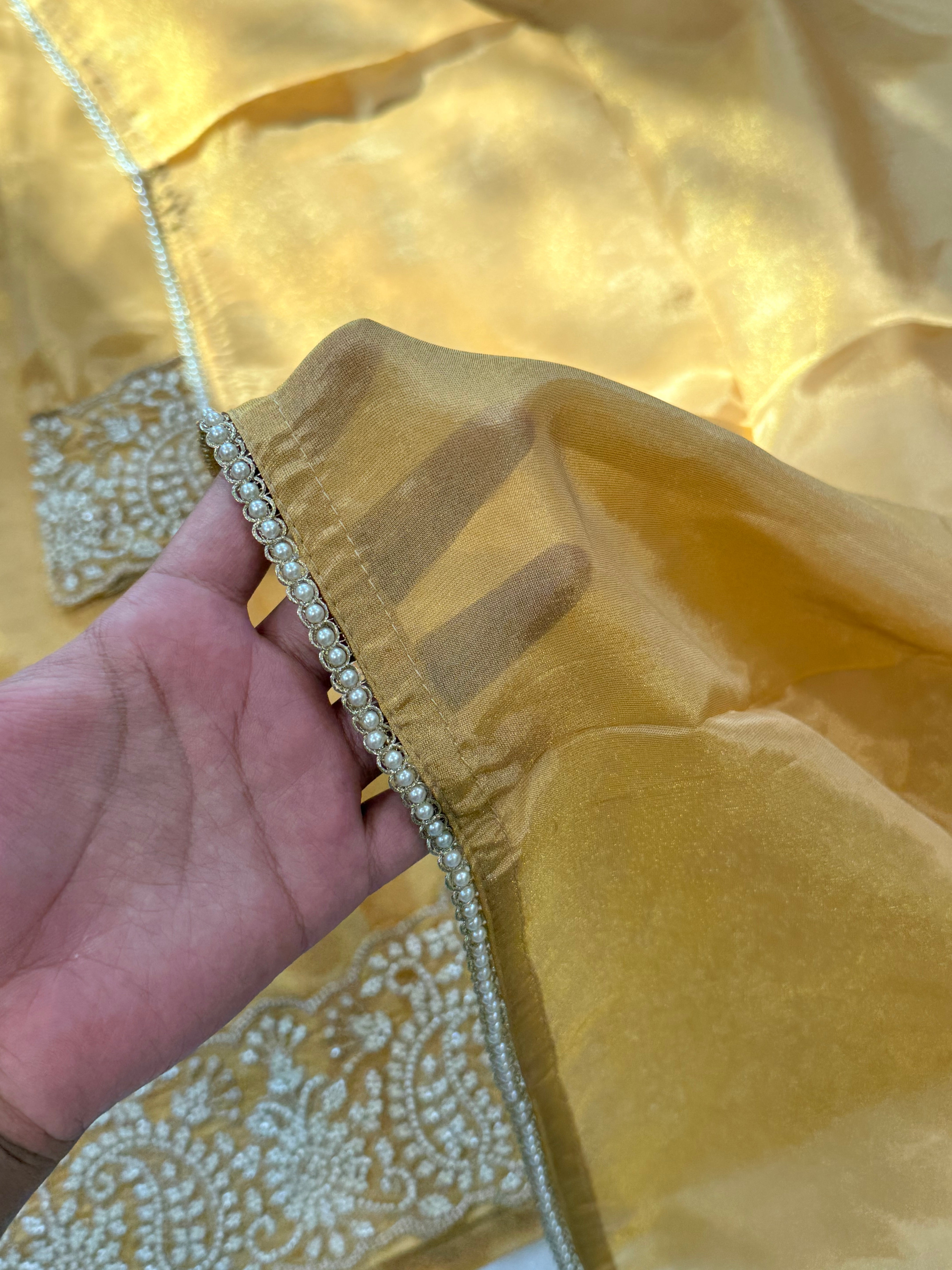 AFRIN GOLD FARSHI HANDWORK SUIT