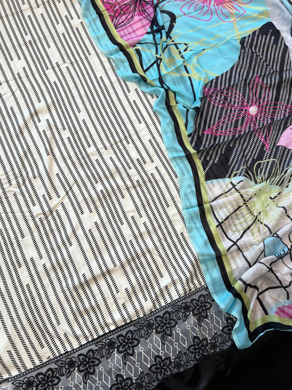 OFF WHITE MAHAM SOFT COTTON EMBROIDER SUIT Q