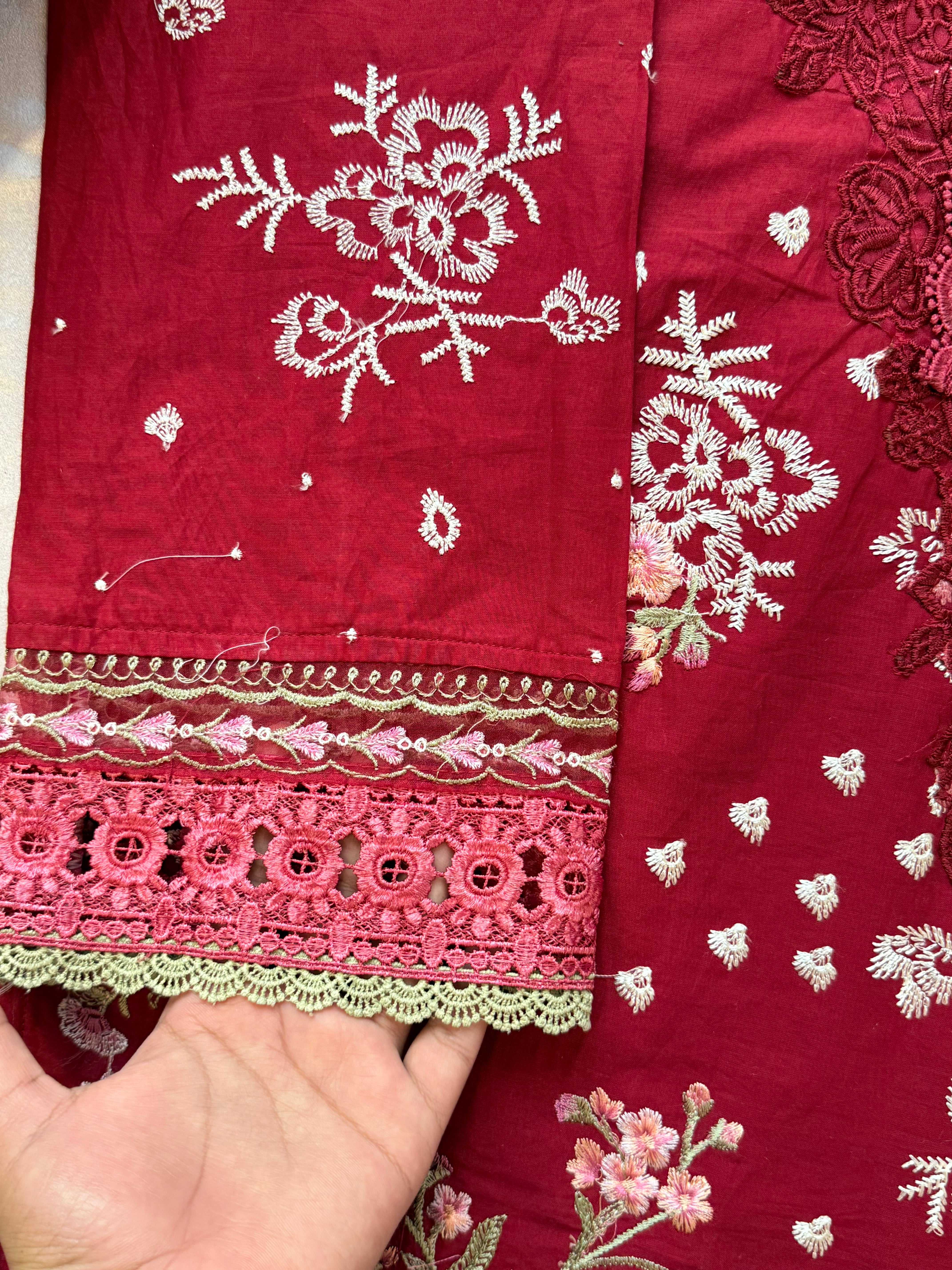 HANIA RED READYMADE SUIT Q