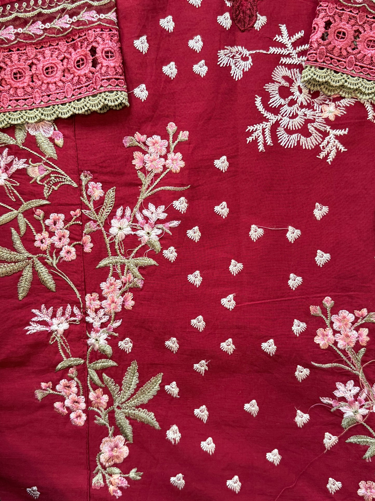 HANIA RED READYMADE SUIT Q