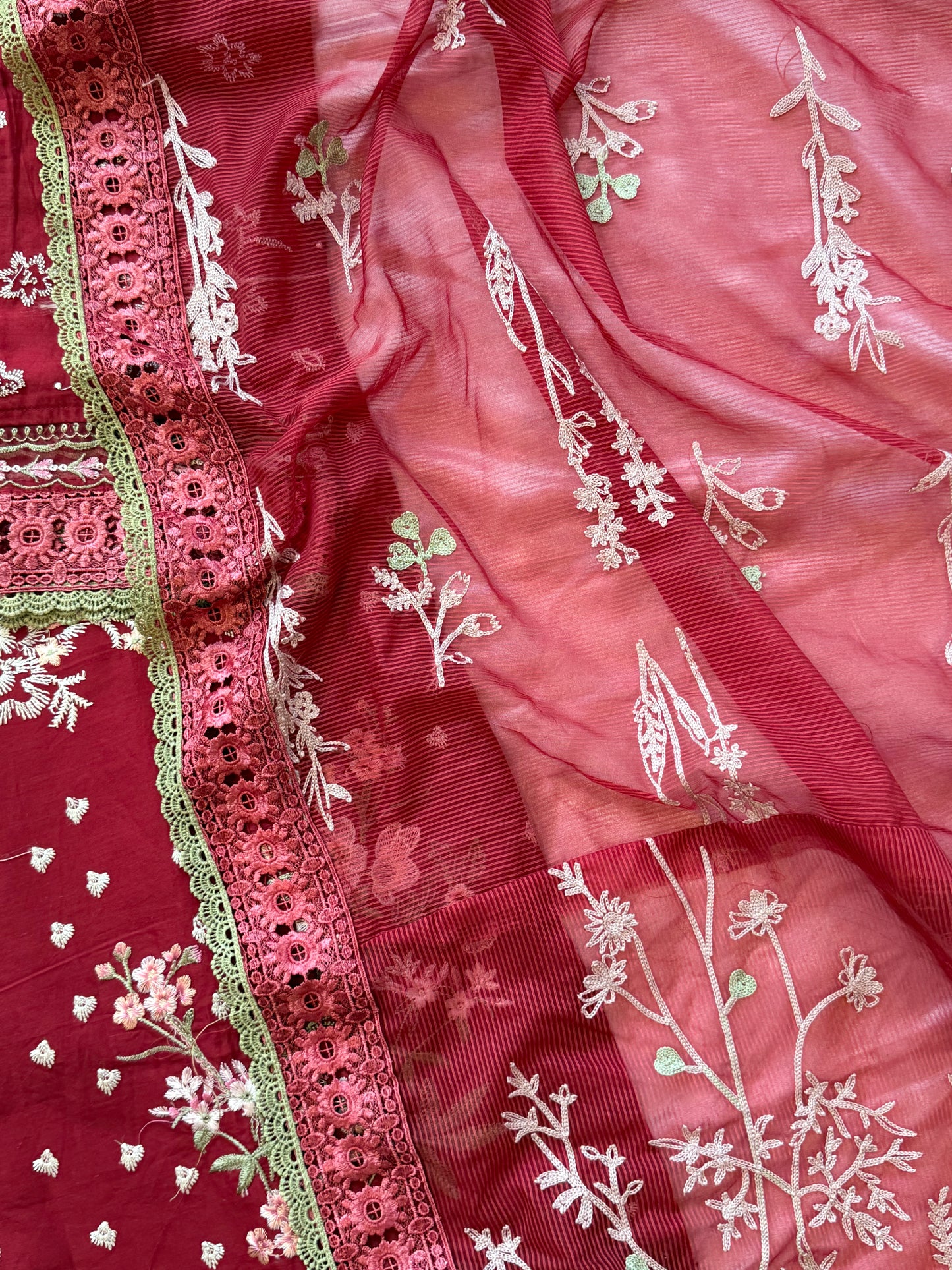 HANIA RED READYMADE SUIT Q