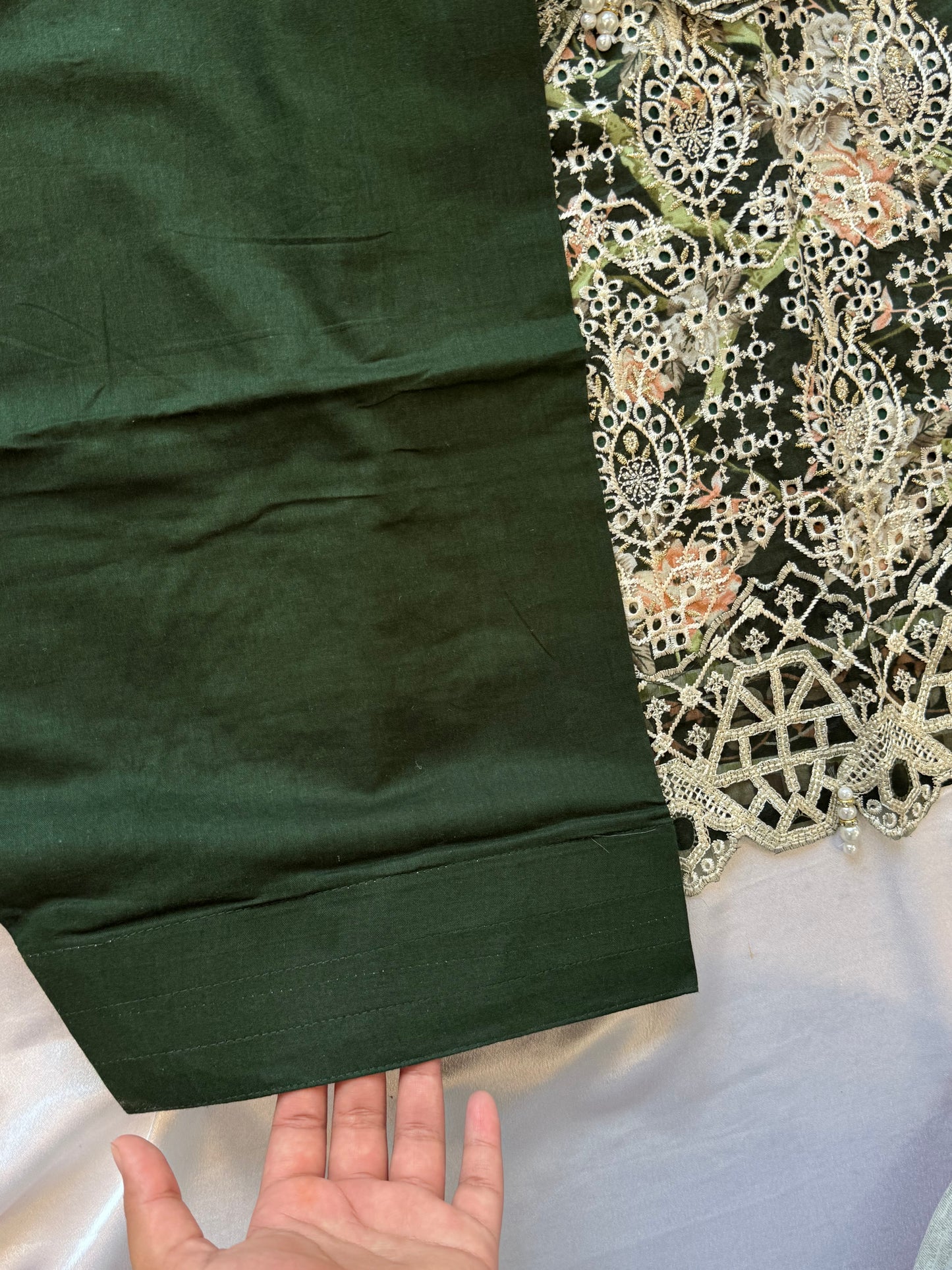 FIZA FARSHI SHALWAR  GREEN SUIT 3 Q