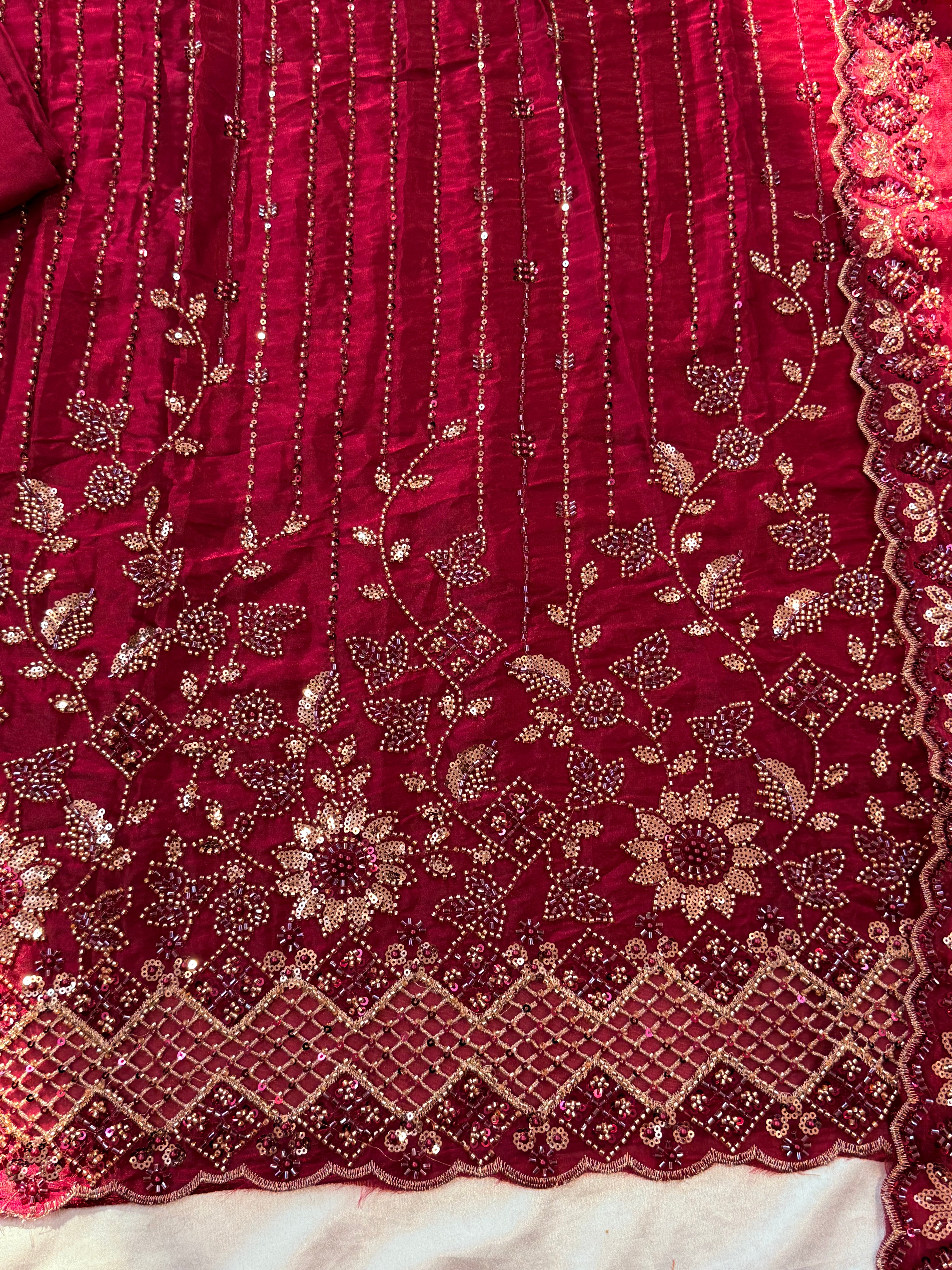 MAROON SHEHZADI HAND WORK SUIT