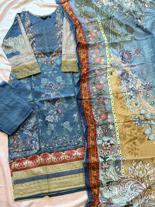 SAFIRAN LAWN READYMADE SUIT 3 Q