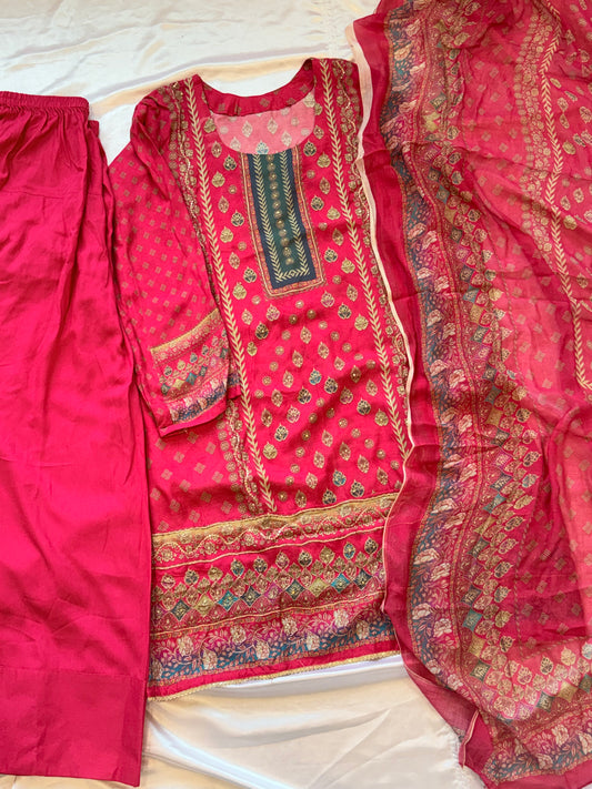 RAHI MUSLIN FARSHI SHALWAR SUIT Q