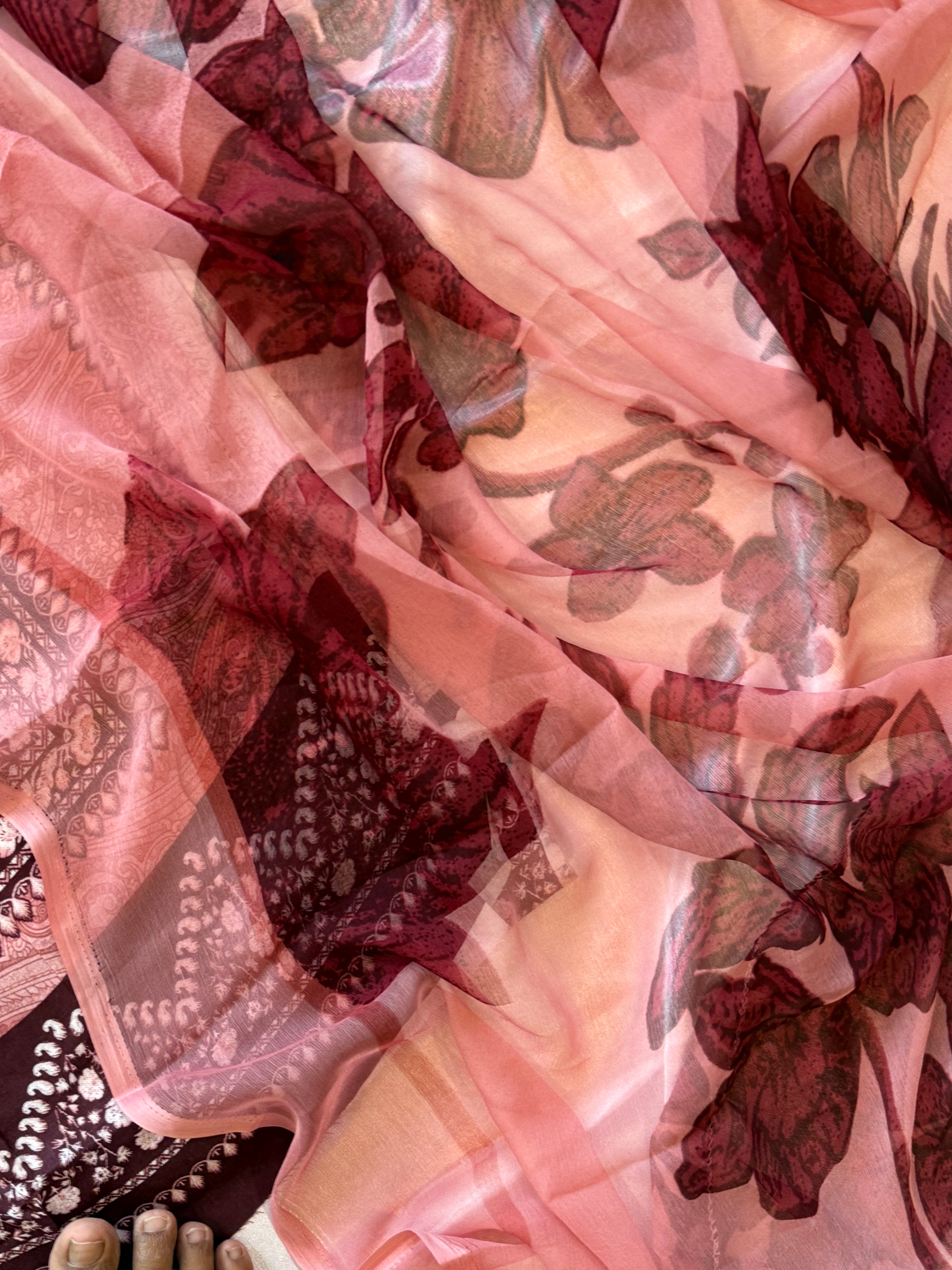 HARSHA PEACH COTTON PATCH SUIT