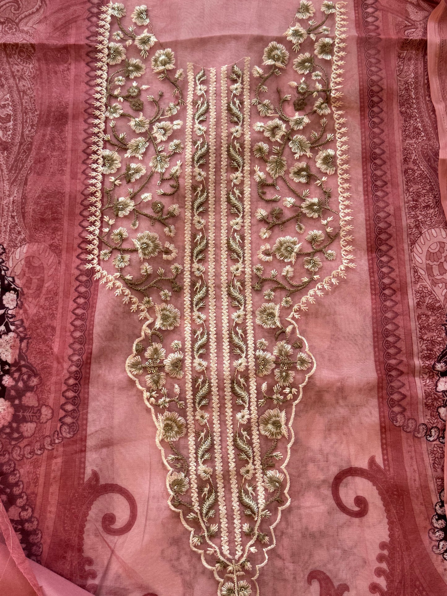 HARSHA PEACH COTTON PATCH SUIT