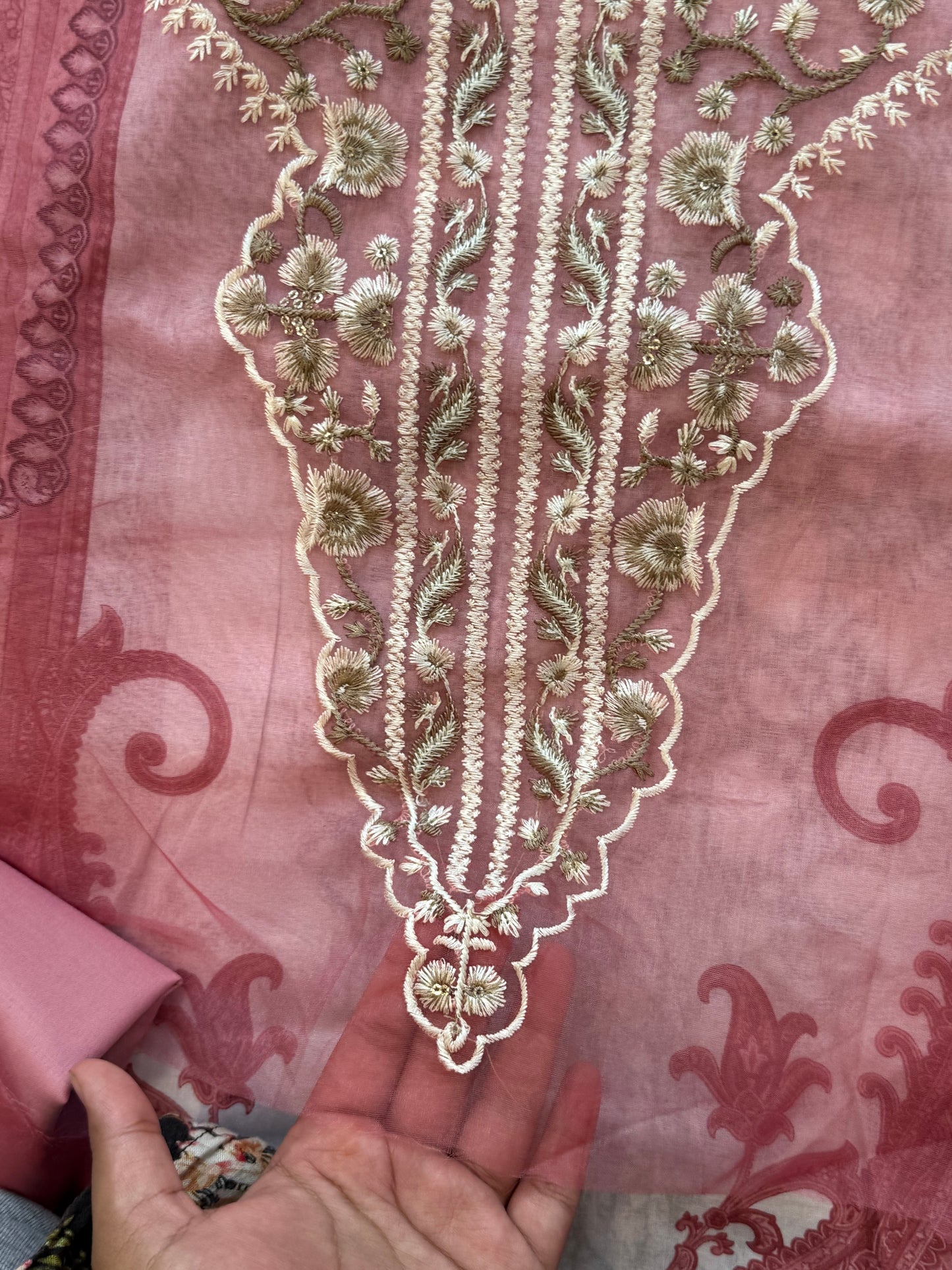 HARSHA PEACH COTTON PATCH SUIT