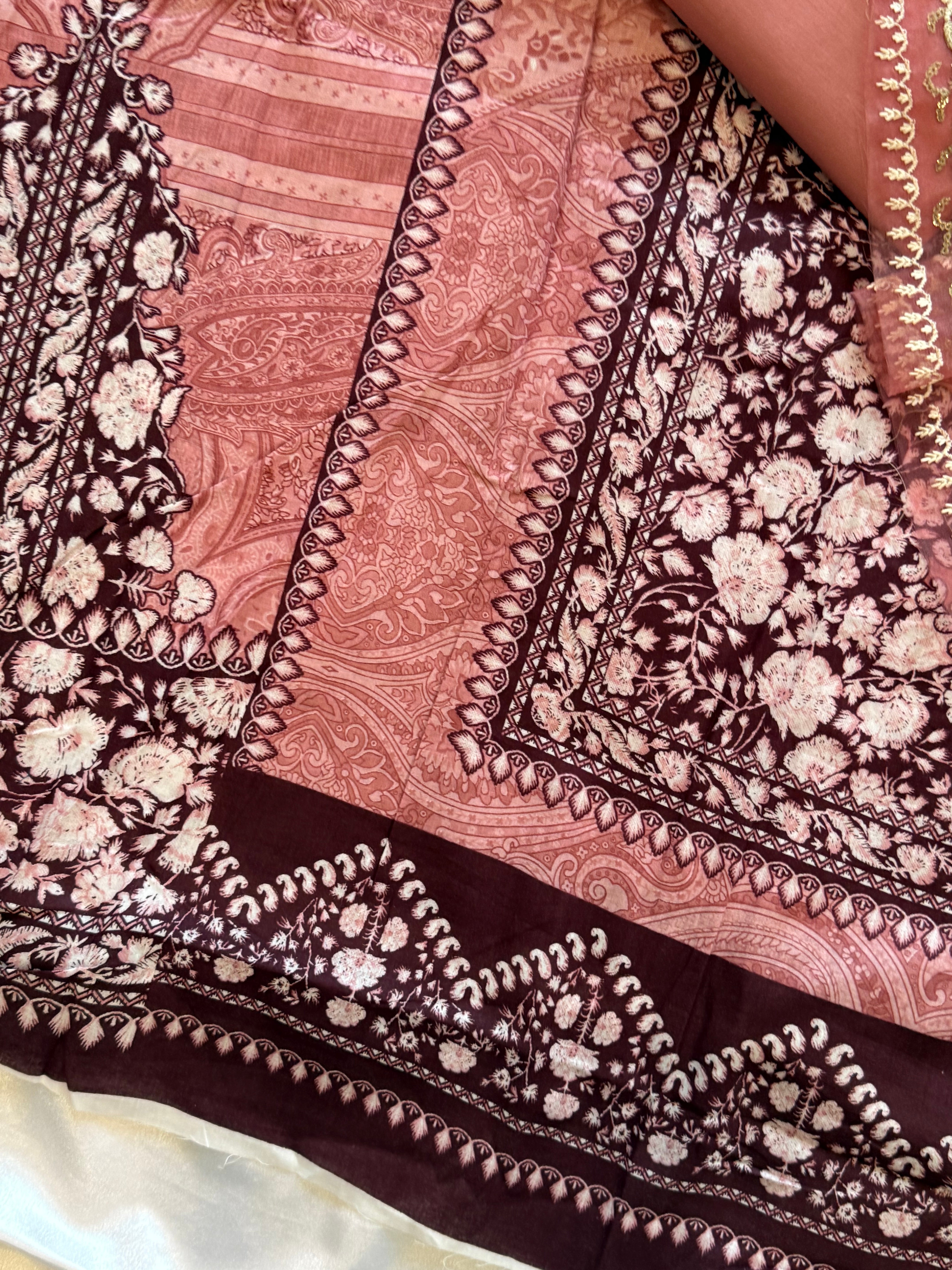 HARSHA PEACH COTTON PATCH SUIT