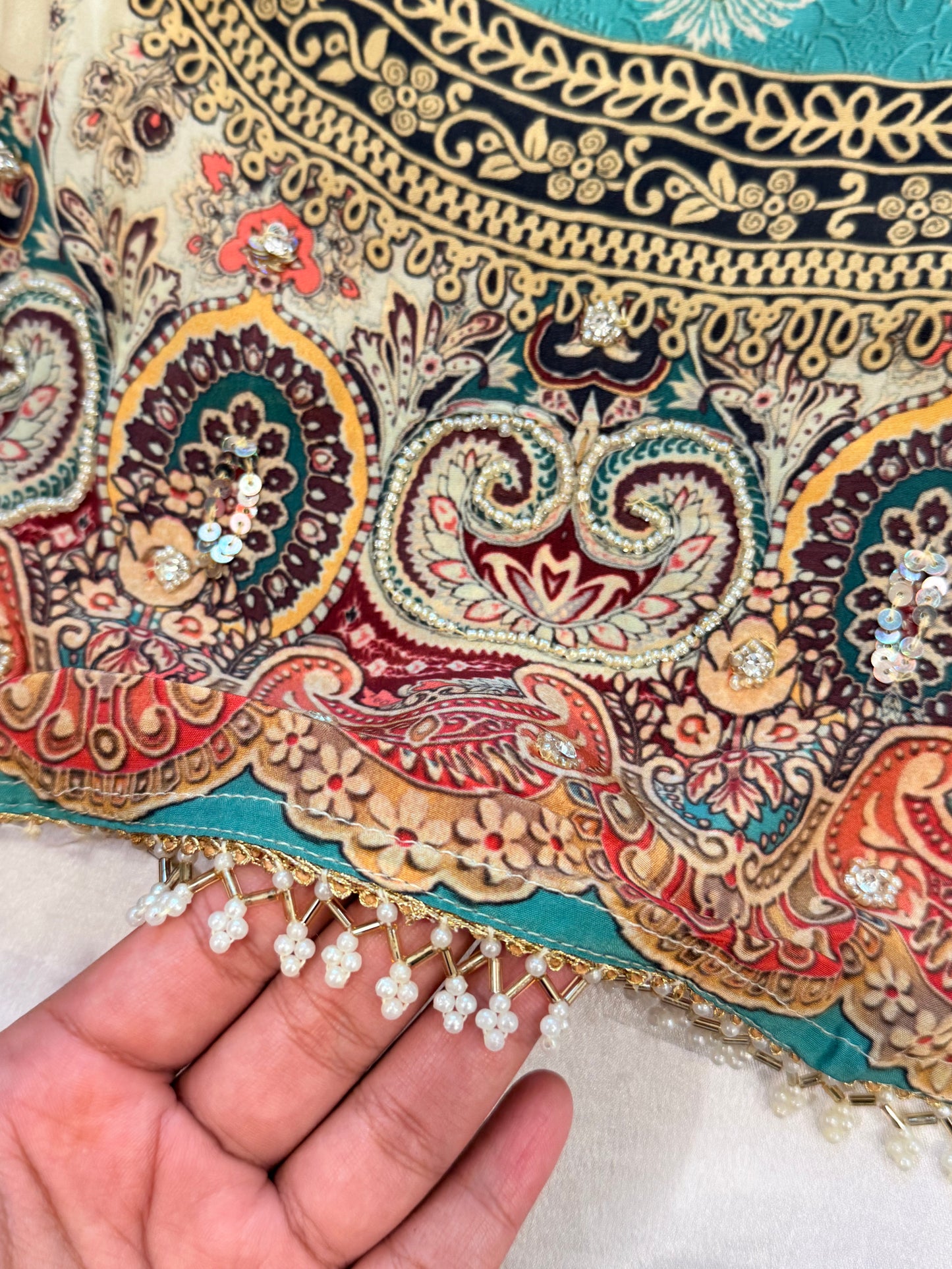 NAZAKAT PURE CREPE READYMADE SUIT Q