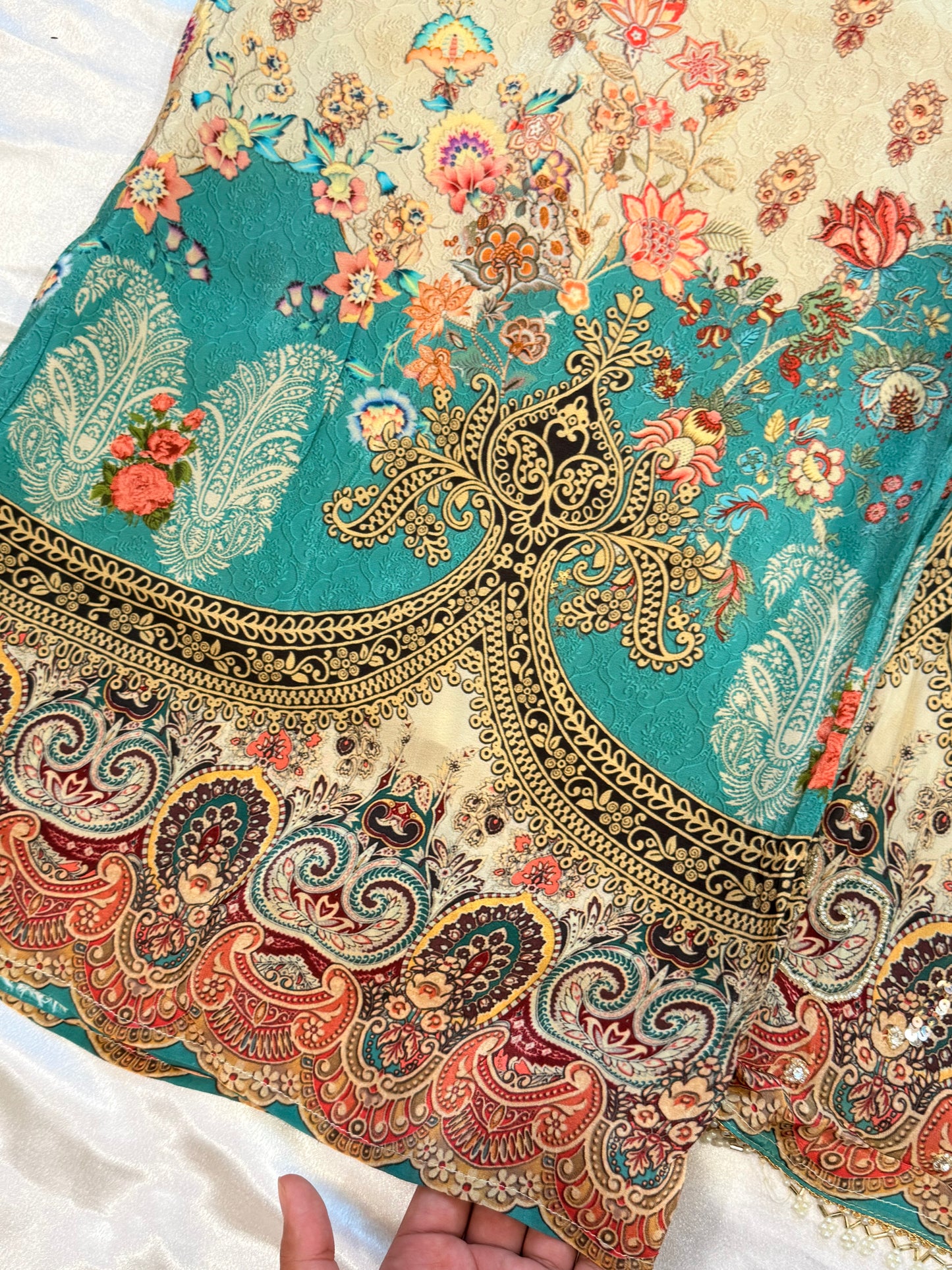 NAZAKAT PURE CREPE READYMADE SUIT Q