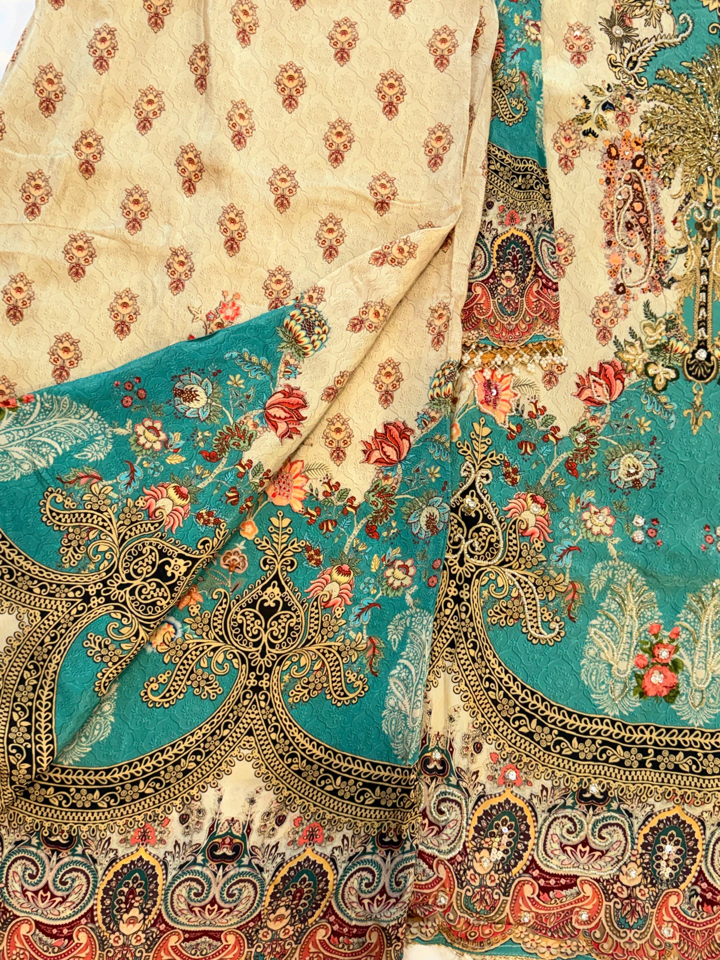 NAZAKAT PURE CREPE READYMADE SUIT Q