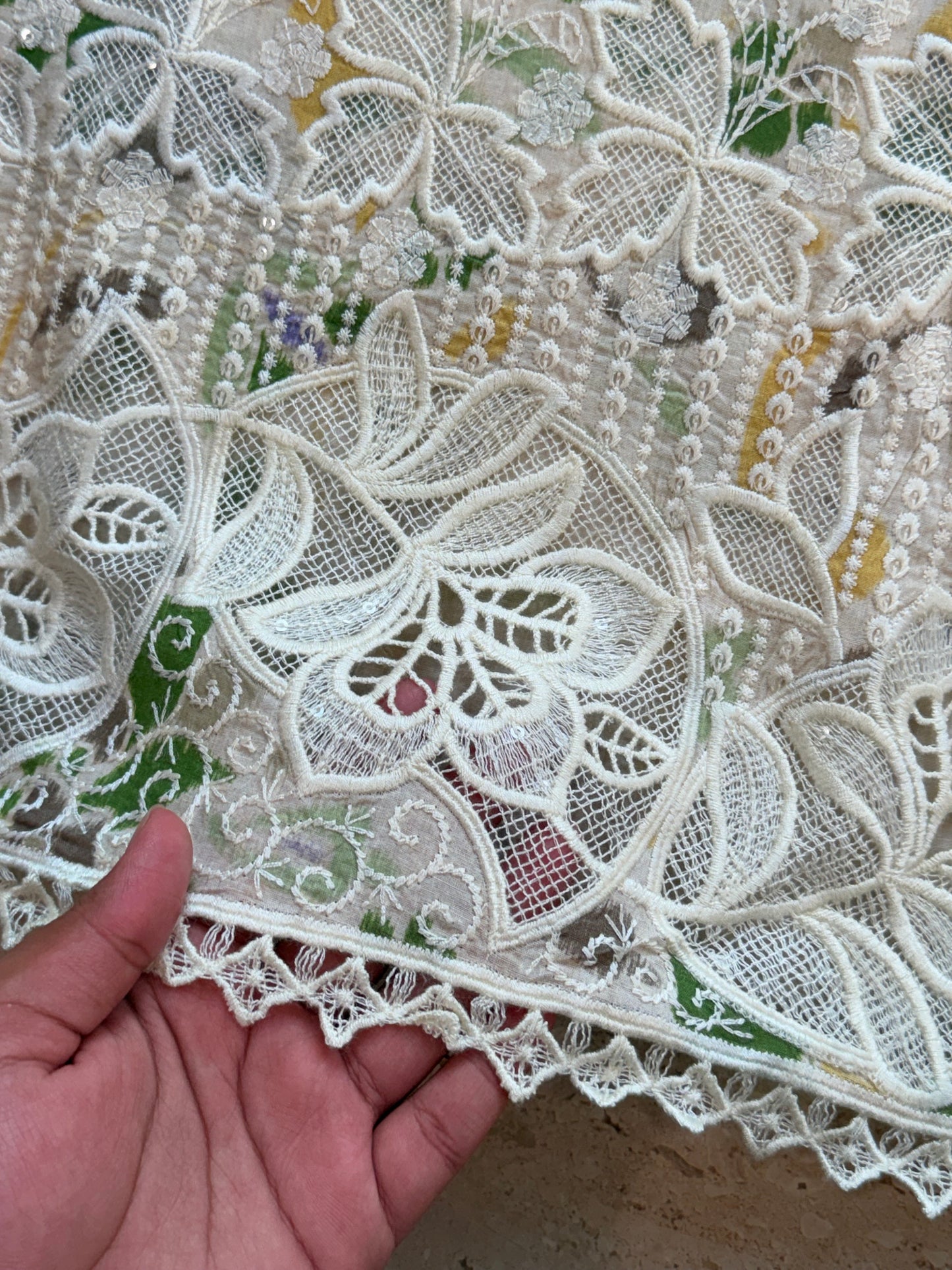 ROLEX PURE COTTON EMBROIDERY SUIT Q