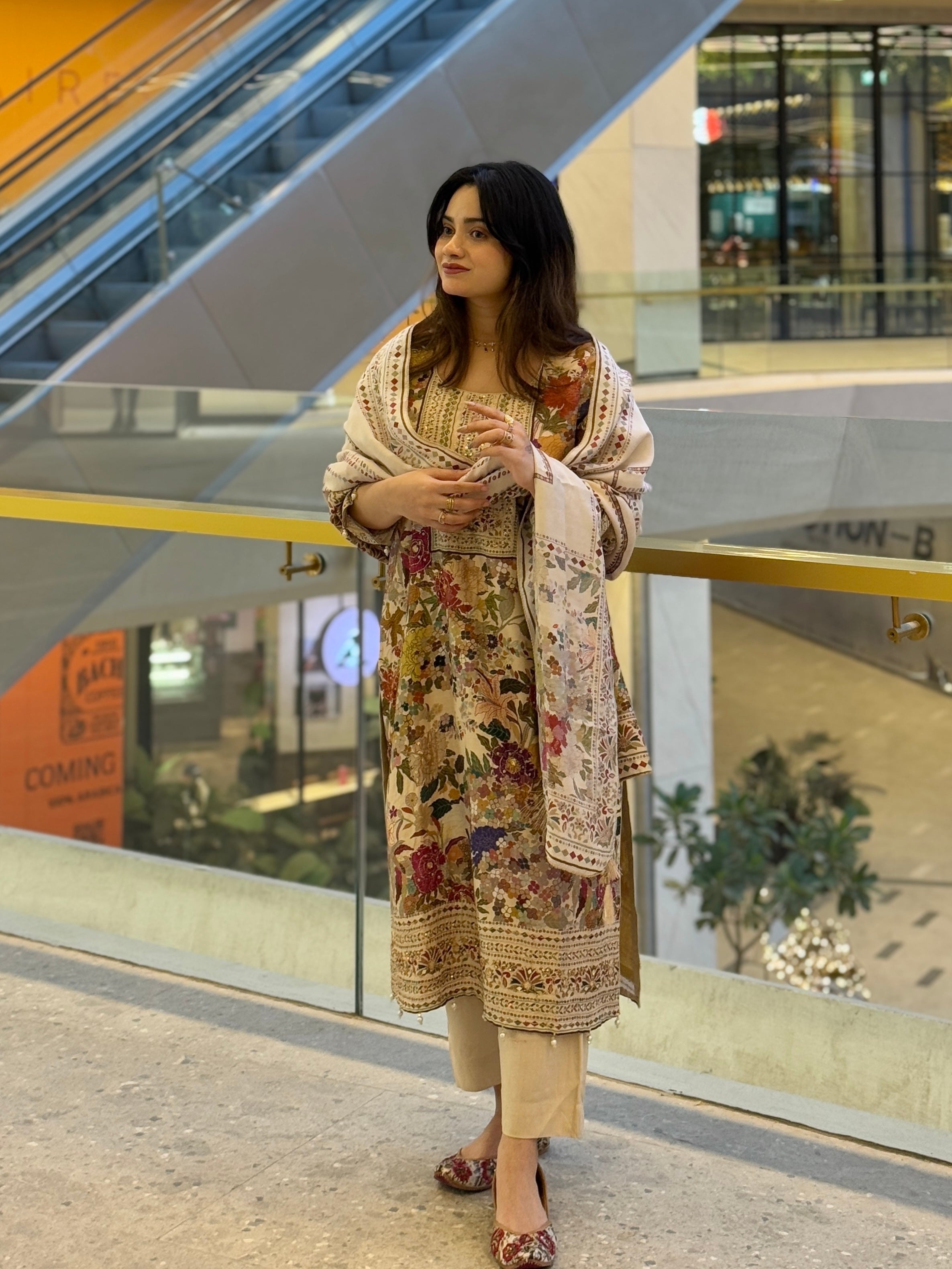 HARSHA OFF WHITE MUSLIN  EMBROIDERY SUIT 234 Q