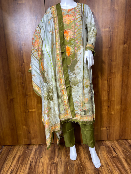 RAHI MUSLIN READYMADE SUIT Q