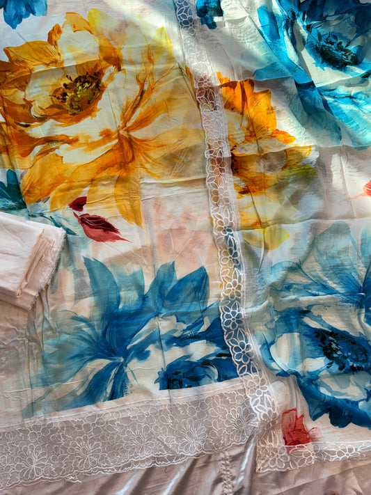 SHAHEEN PURE MSULIN SUIT  1004