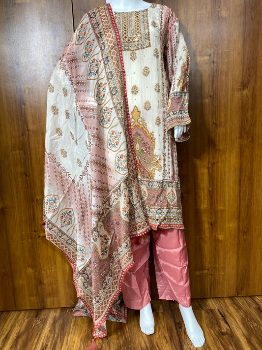 RAHI MUSLIN READYMADE SUIT Q